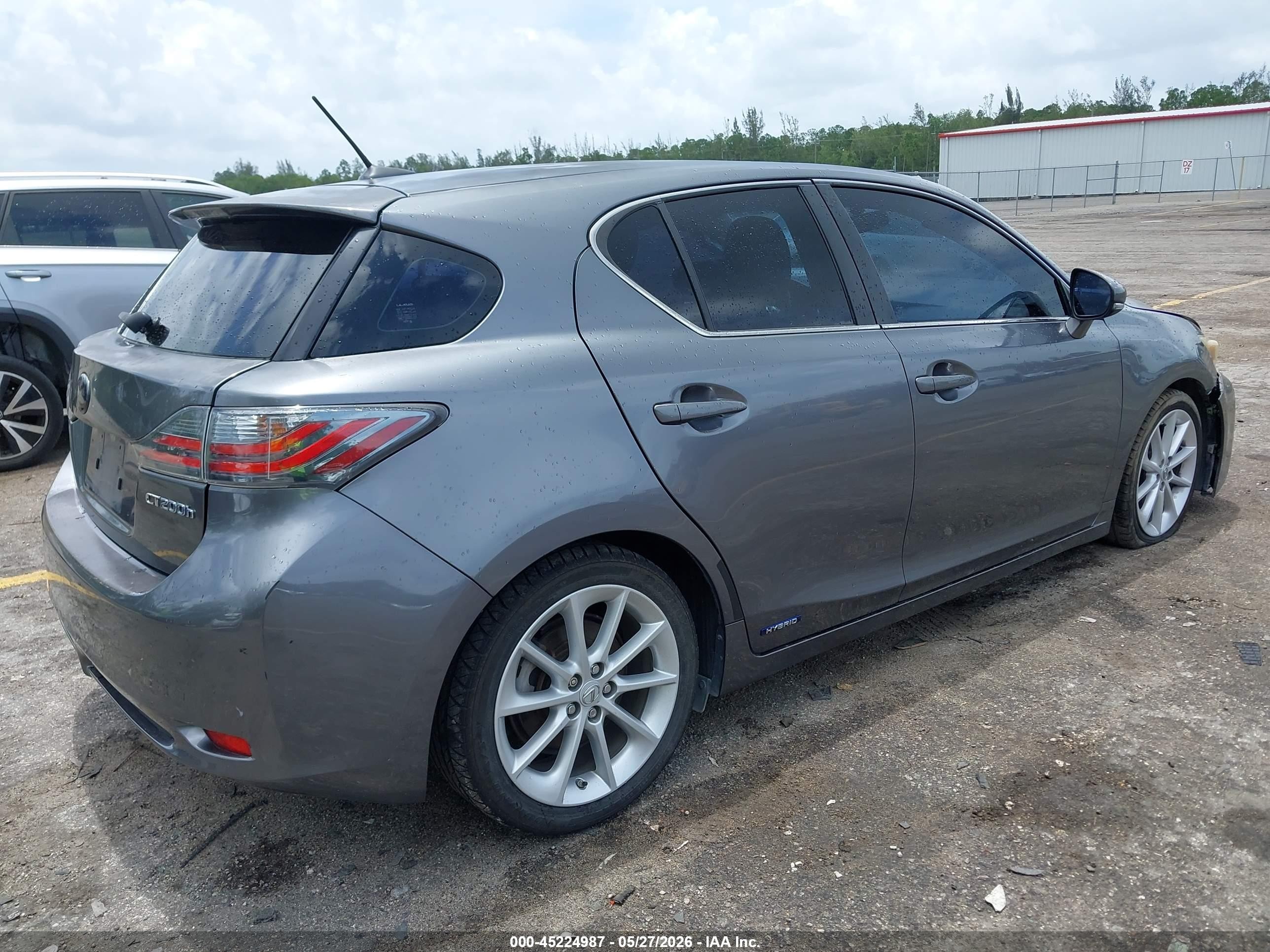 2013 Lexus Ct 200h   Gray vin: JTHKD5BH9D2169794
