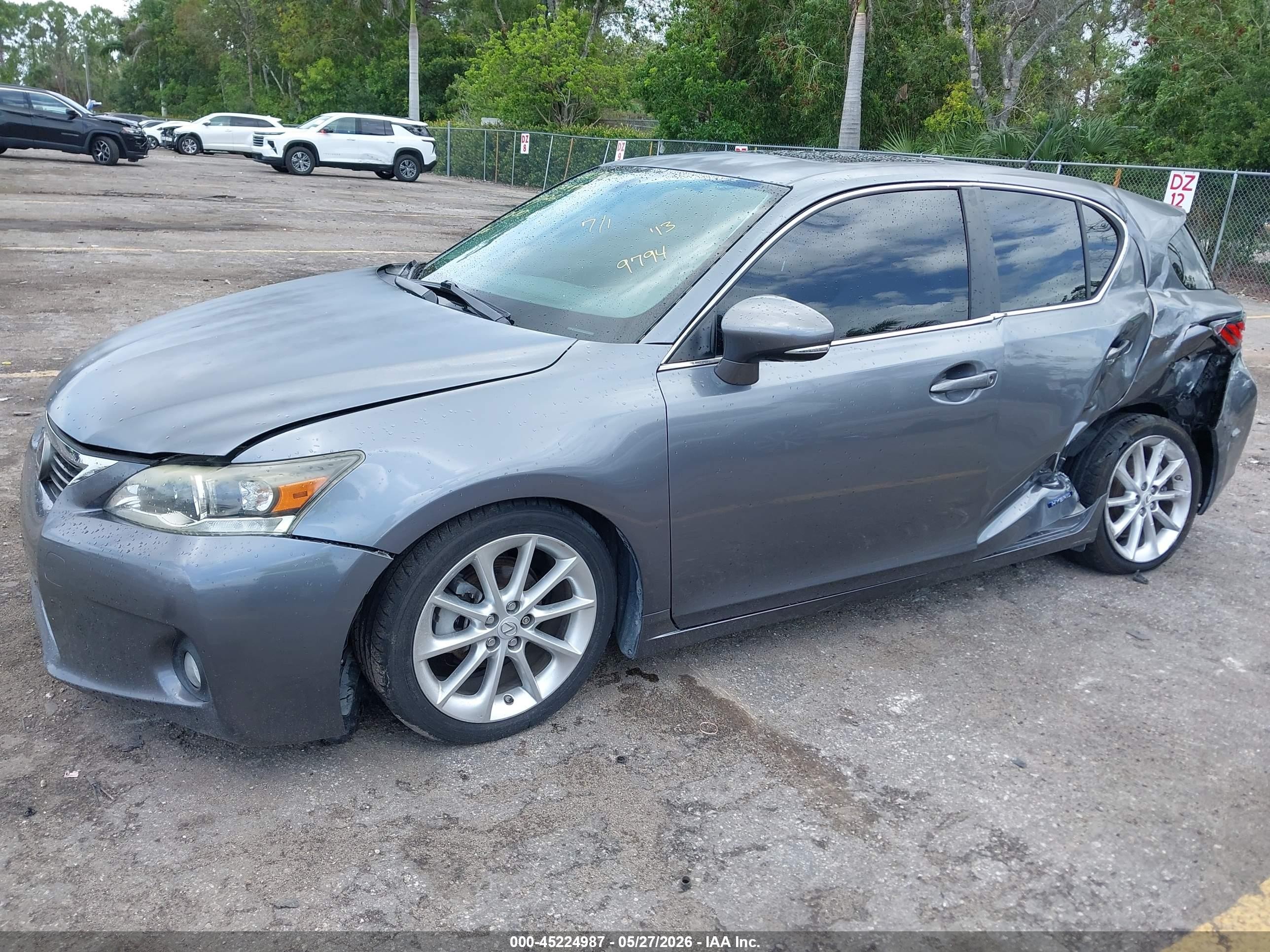 2013 Lexus Ct 200h   Gray vin: JTHKD5BH9D2169794