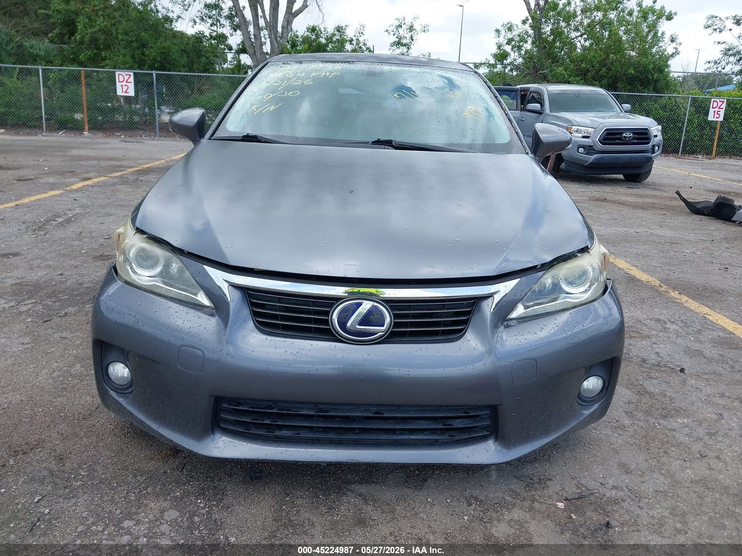 2013 Lexus Ct 200h   Gray vin: JTHKD5BH9D2169794