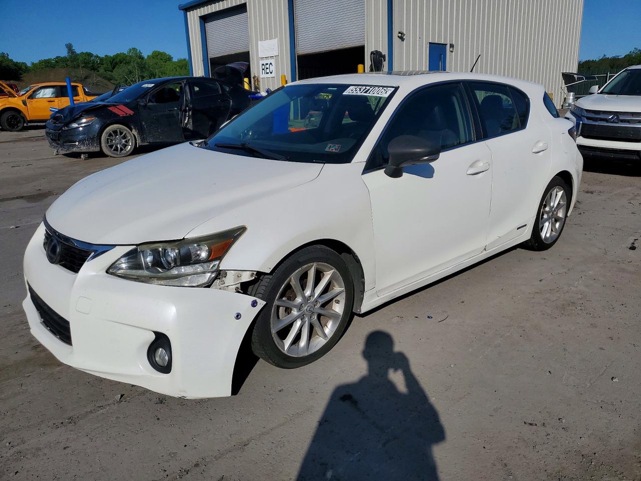 2013 Lexus Ct 200 White vin: JTHKD5BH9D2171514