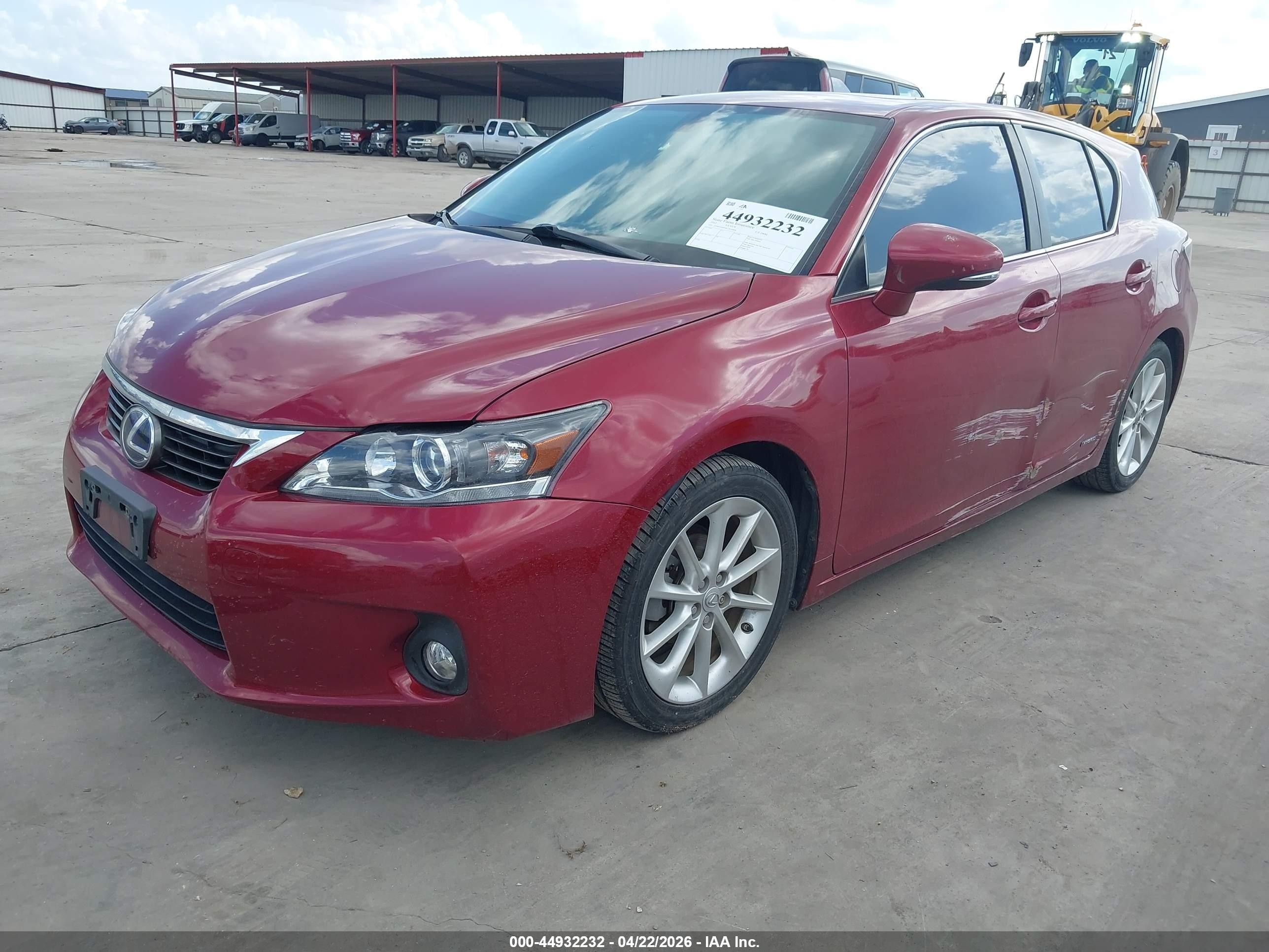 2012 Lexus Ct 200h Premium Red vin: JTHKD5BHXC2074868