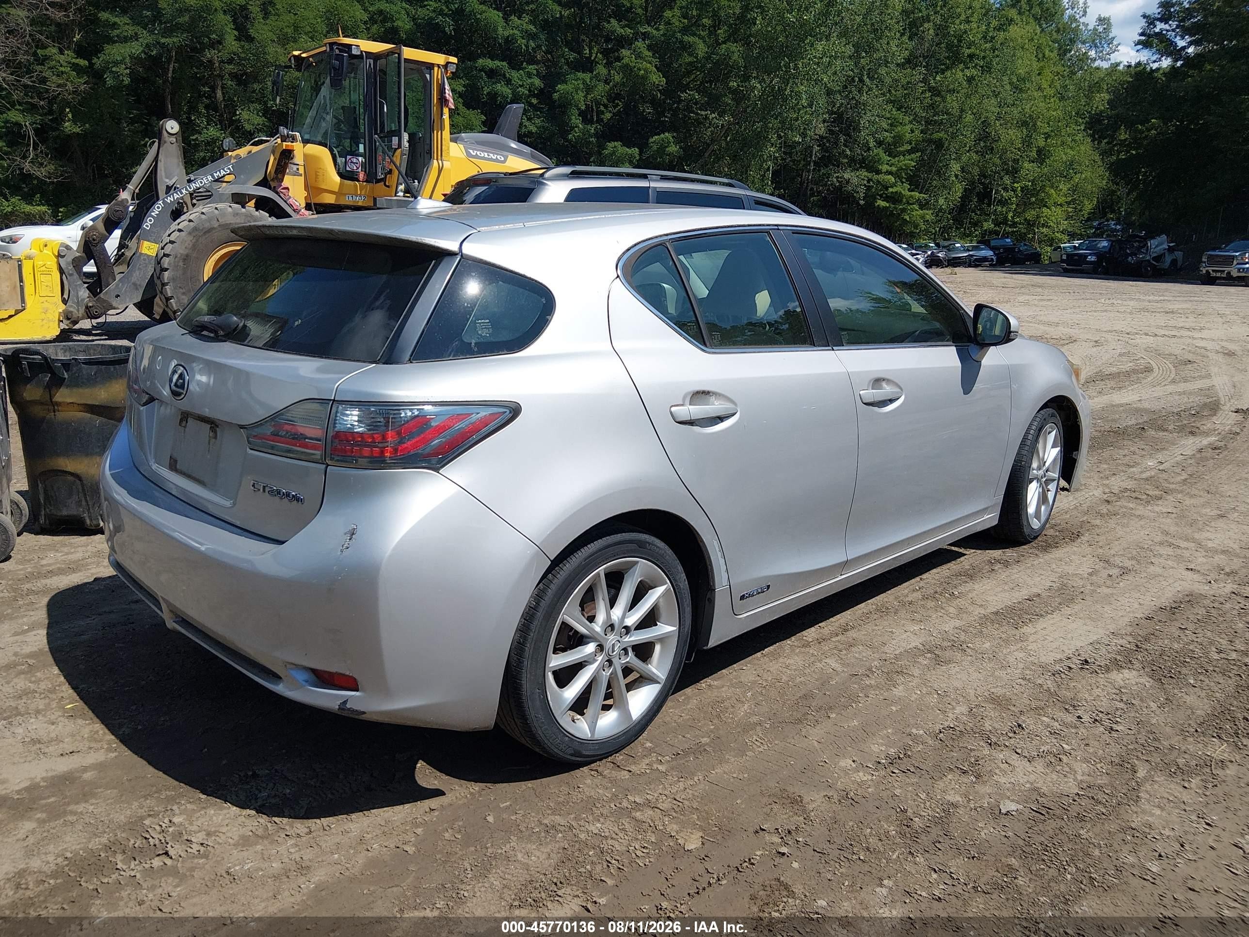 2012 Lexus Ct 200h Premium Silver vin: JTHKD5BHXC2094473