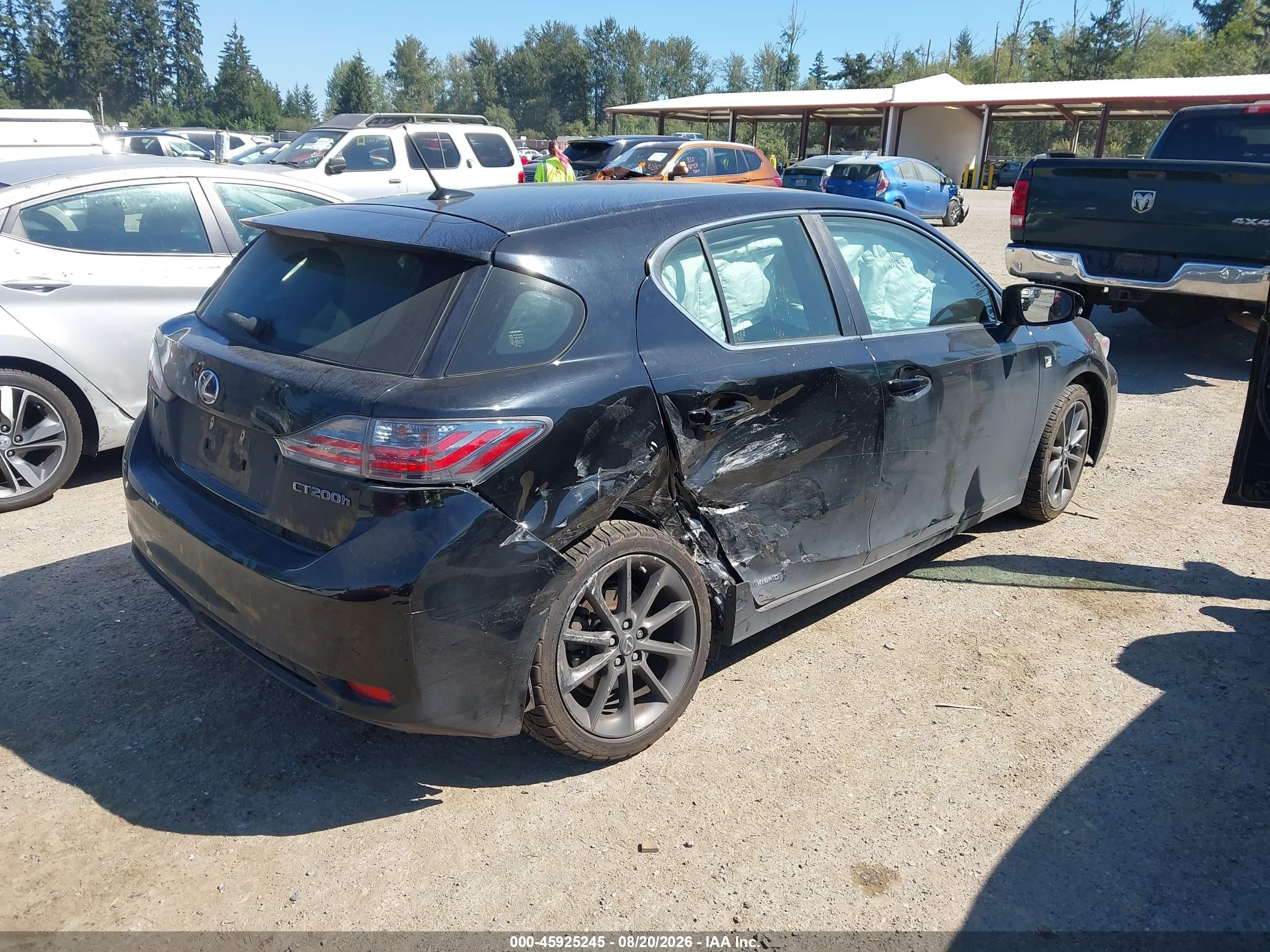 2012 Lexus Ct 200h Premium Black vin: JTHKD5BHXC2120330