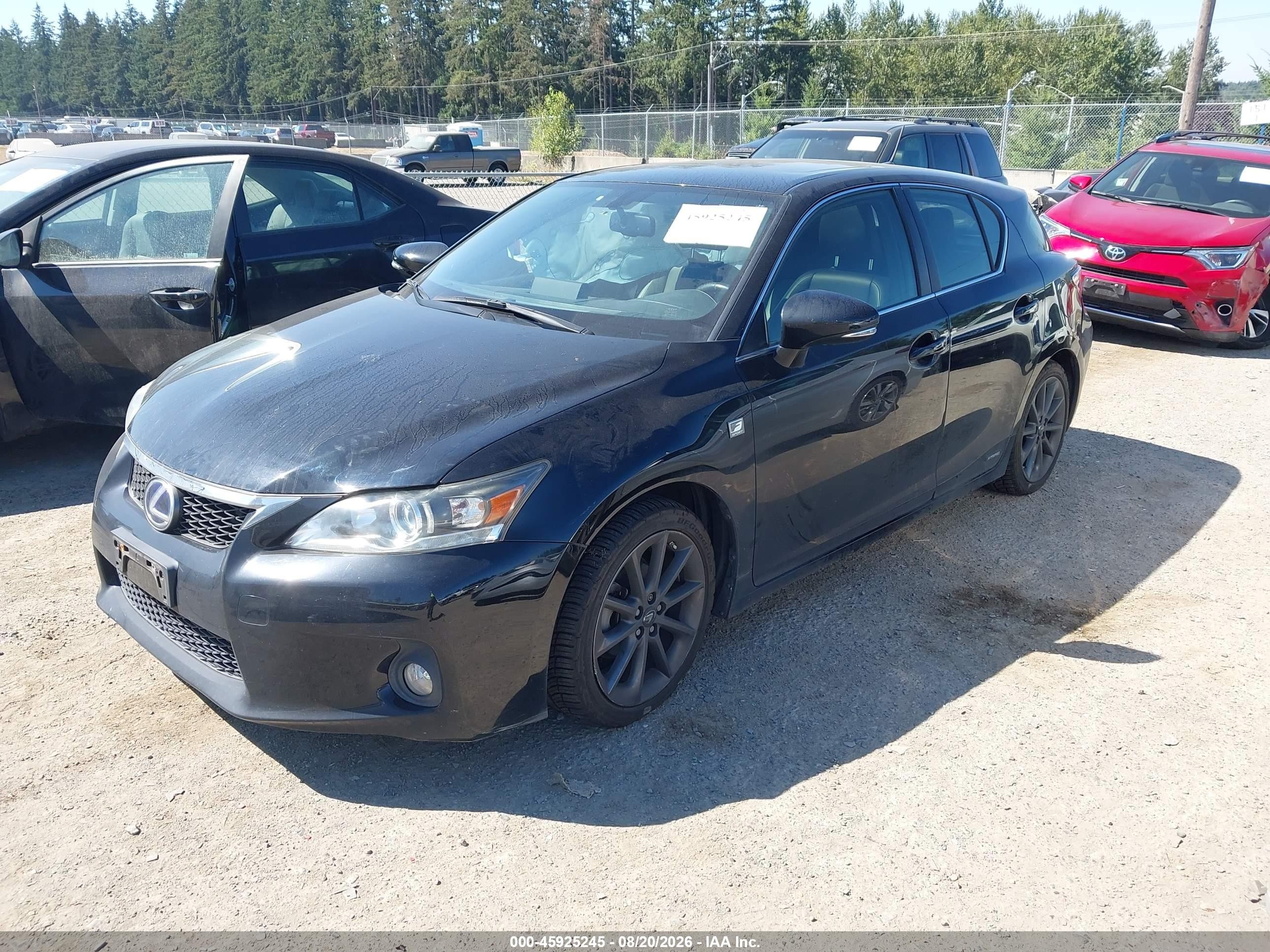 2012 Lexus Ct 200h Premium Black vin: JTHKD5BHXC2120330