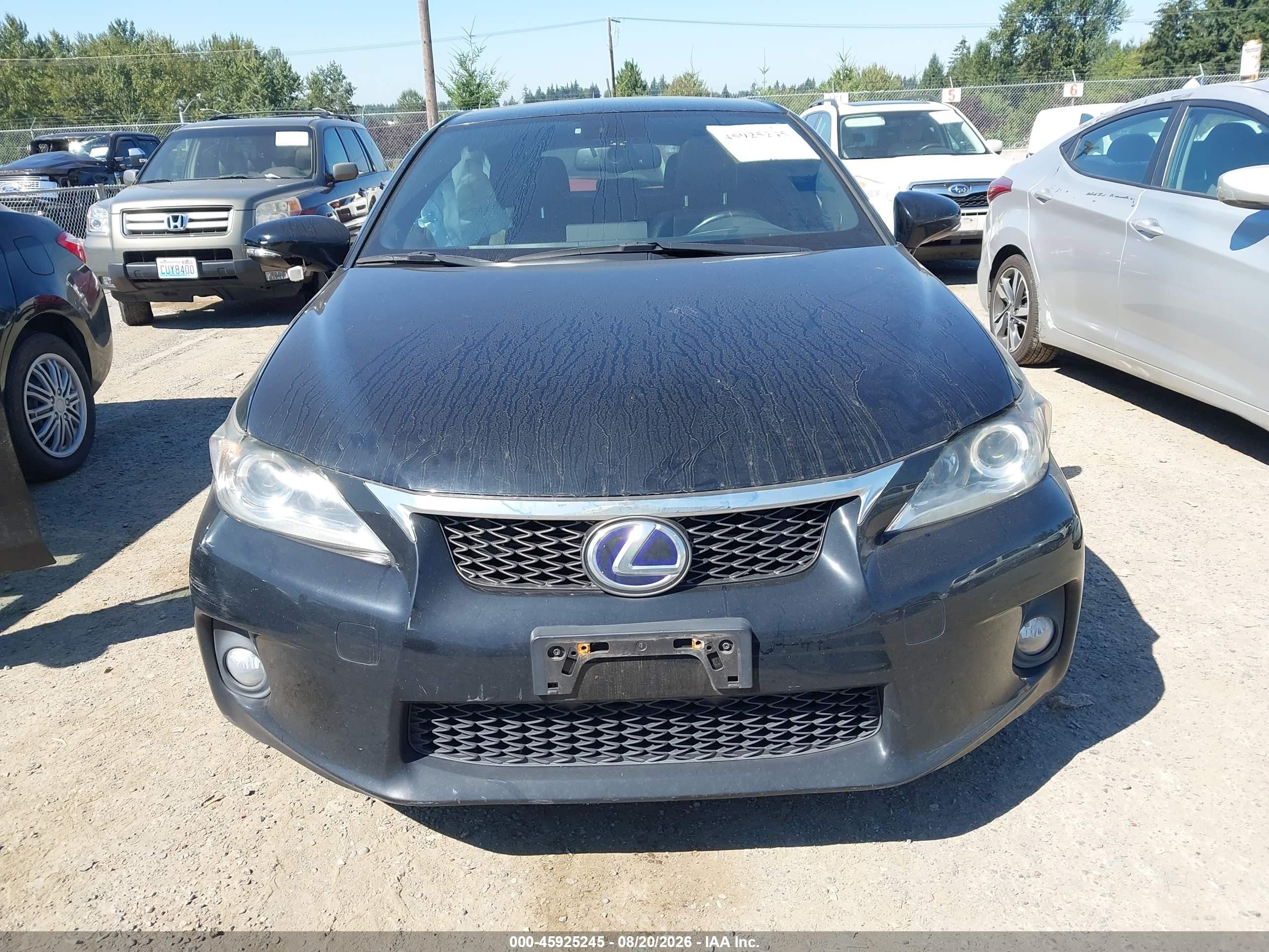 2012 Lexus Ct 200h Premium Black vin: JTHKD5BHXC2120330