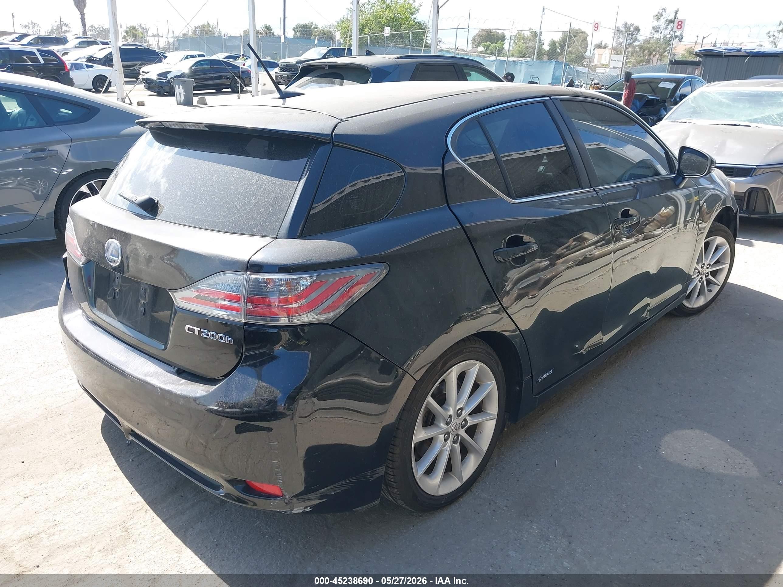 2013 Lexus Ct 200h   Black vin: JTHKD5BHXD2126341