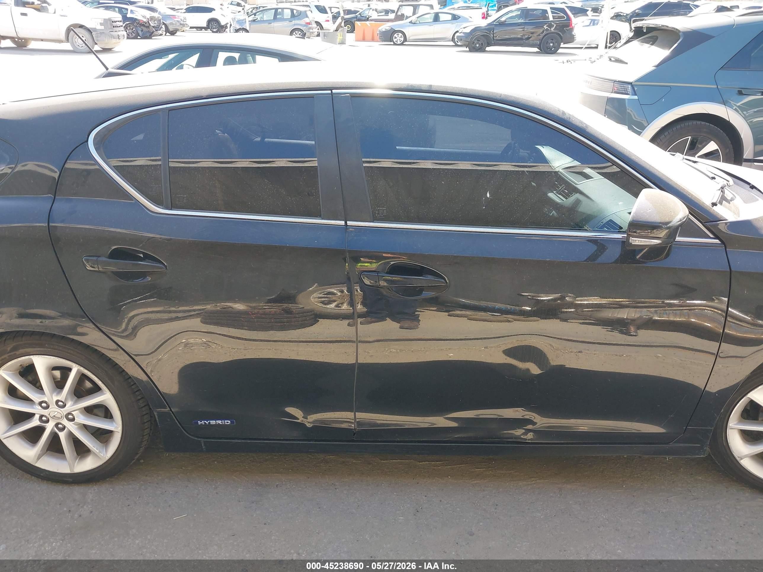 2013 Lexus Ct 200h   Black vin: JTHKD5BHXD2126341
