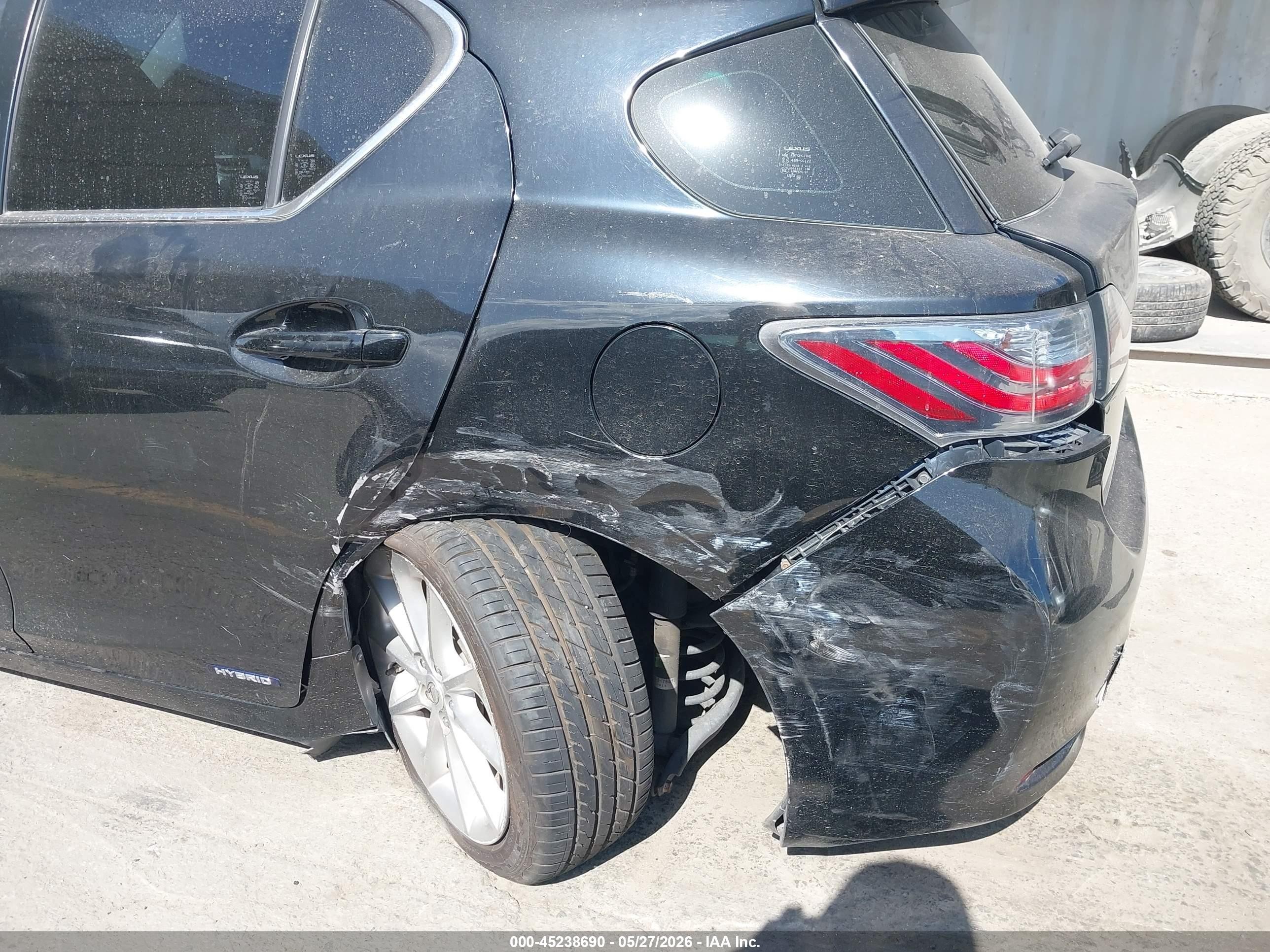 2013 Lexus Ct 200h   Black vin: JTHKD5BHXD2126341