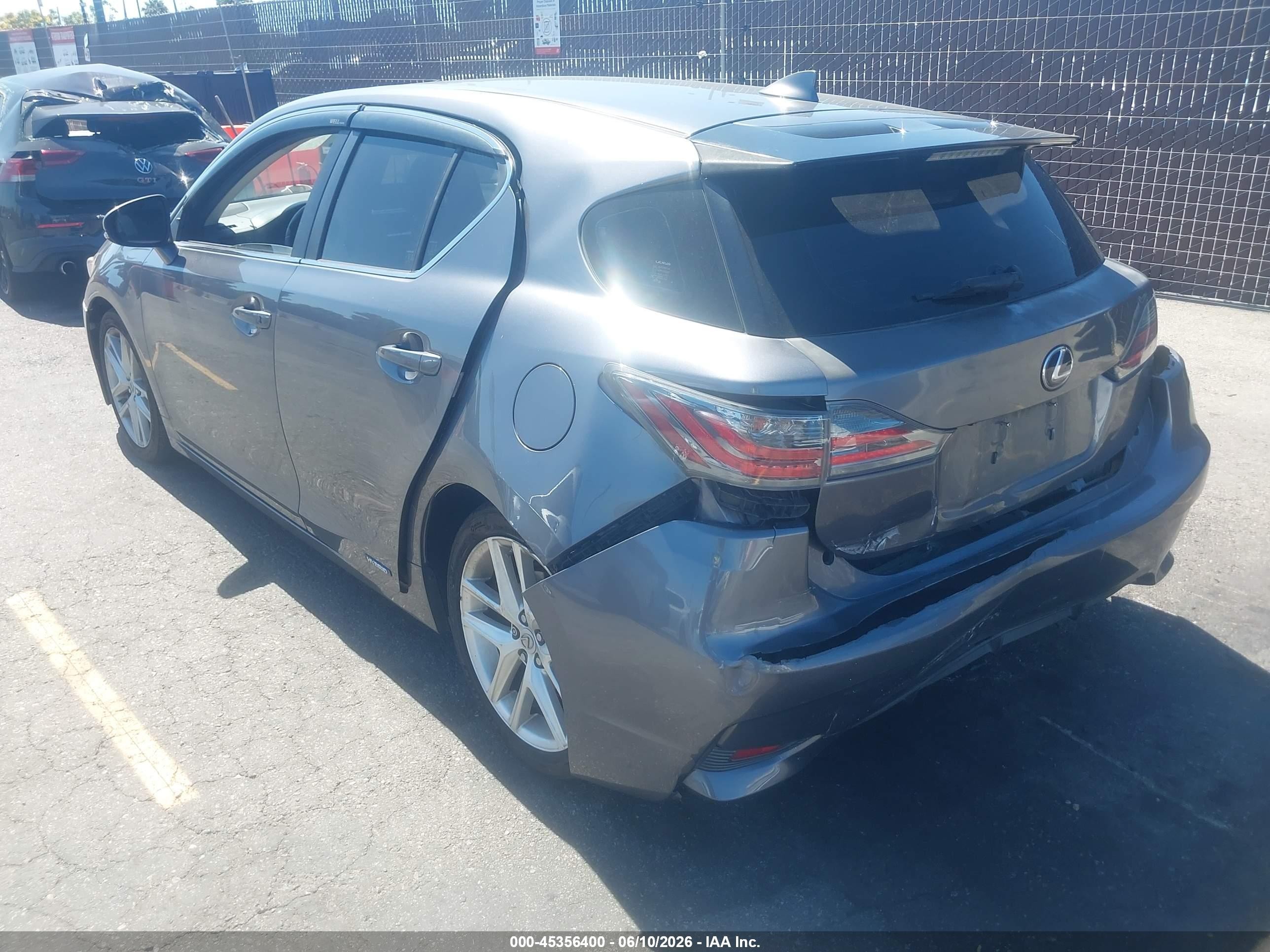 2014 Lexus Ct 200h   Gray vin: JTHKD5BHXE2192616