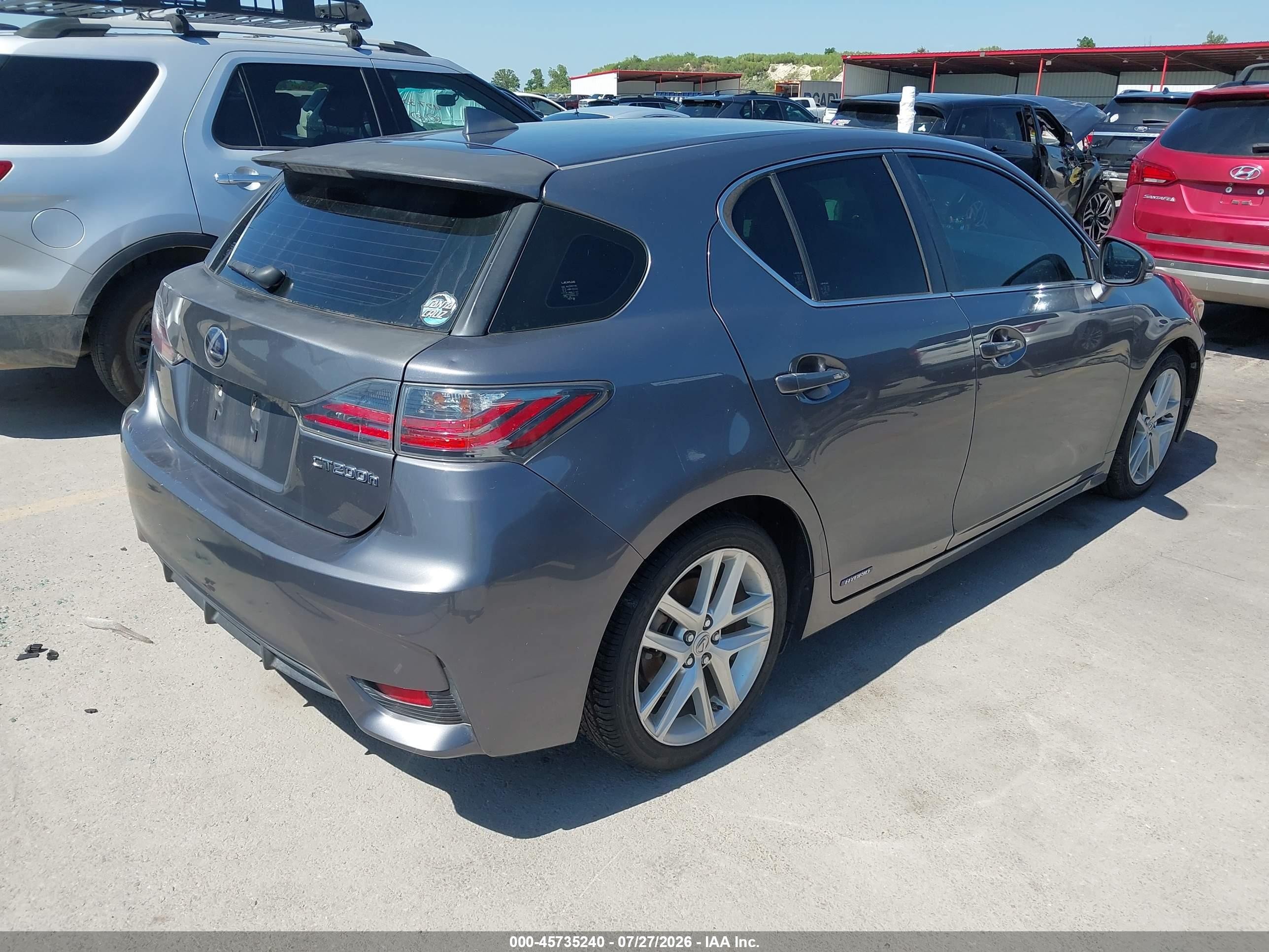2014 Lexus Ct 200h   Gray vin: JTHKD5BHXE2198903
