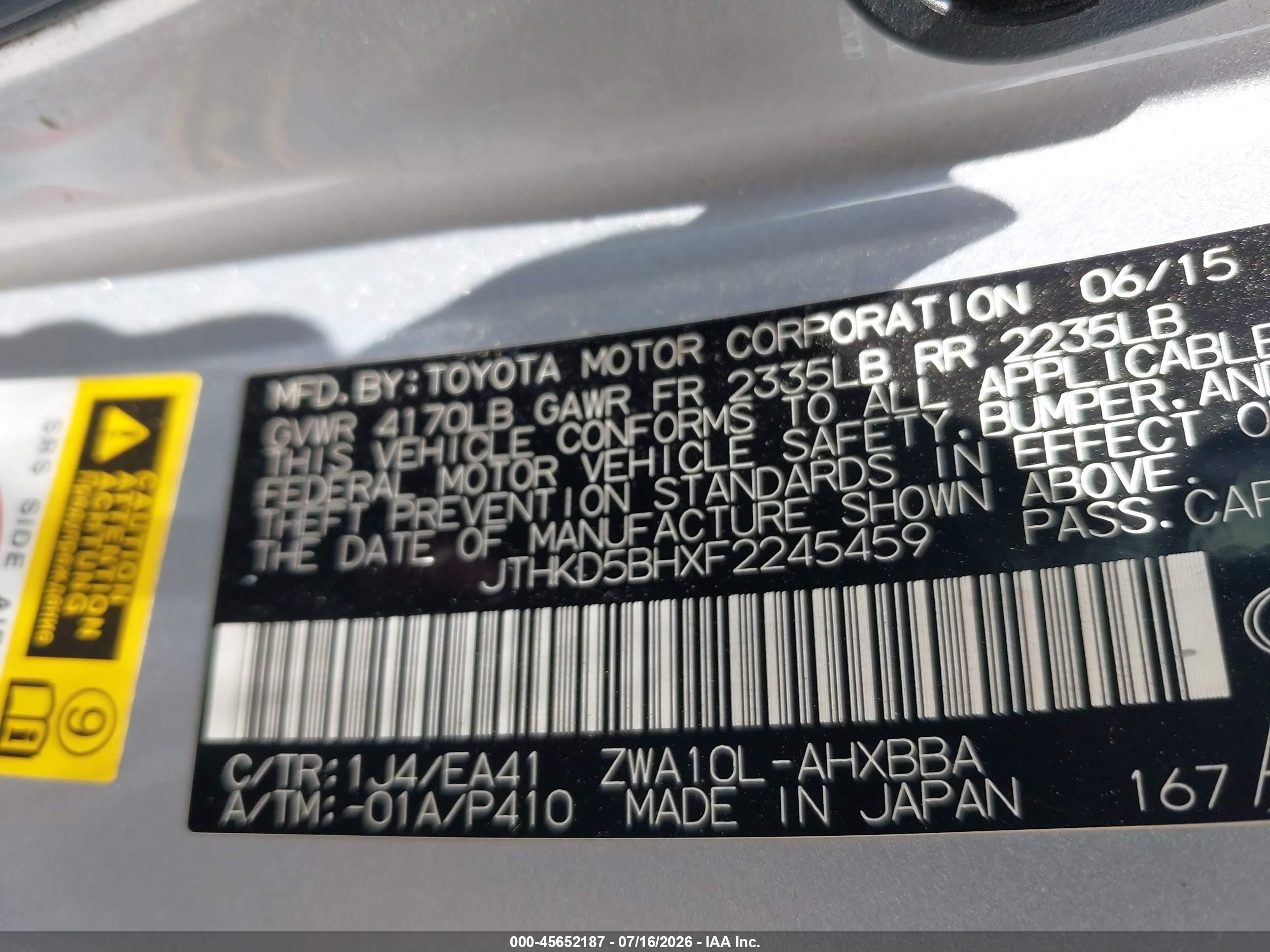 2015 Lexus Ct 200h   Silver vin: JTHKD5BHXF2245459