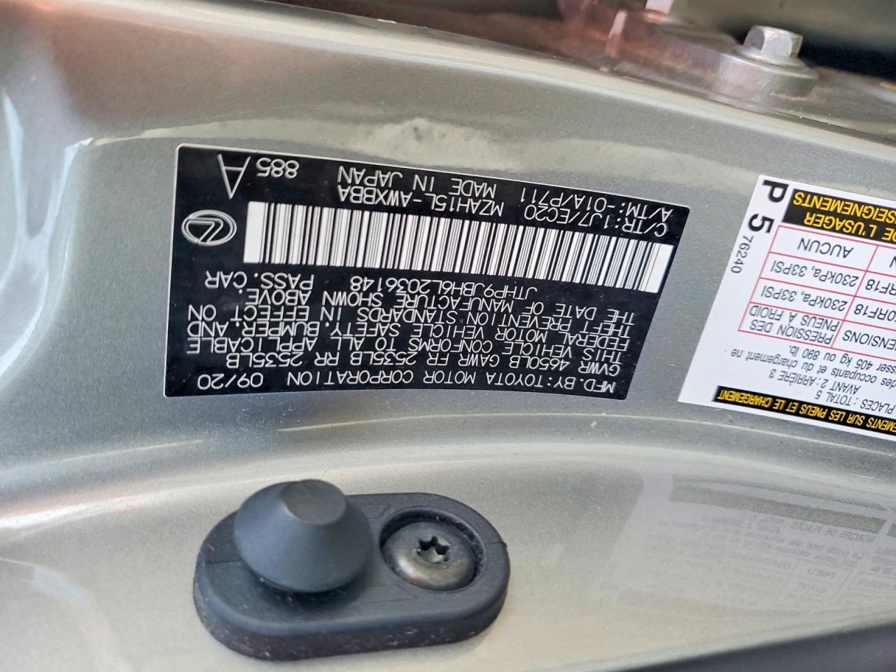 2020 Lexus Ux 250h Silver vin: JTHP9JBH6L2036148