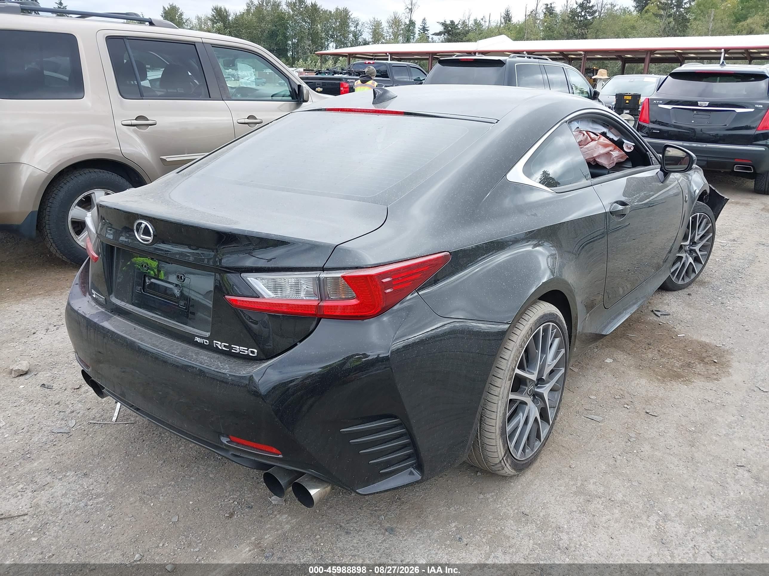 2015 Lexus Rc 350   Black vin: JTHSE5BC2F5005256