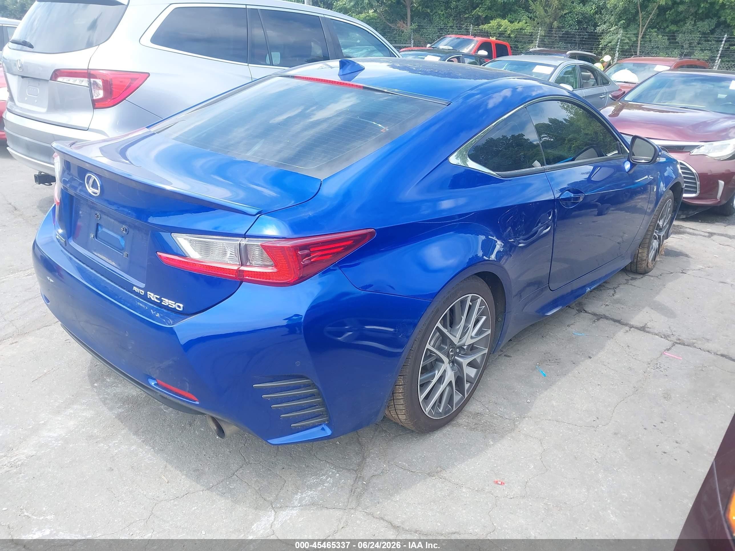 2015 Lexus Rc 350 Blue vin: JTHSE5BC5F5005560