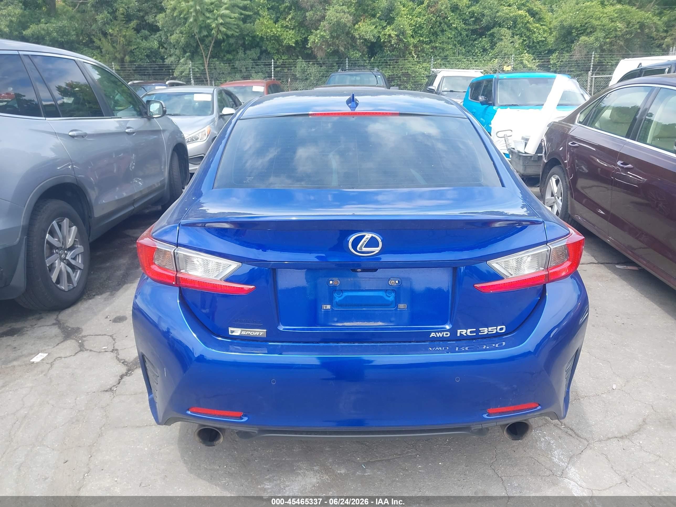 2015 Lexus Rc 350 Blue vin: JTHSE5BC5F5005560