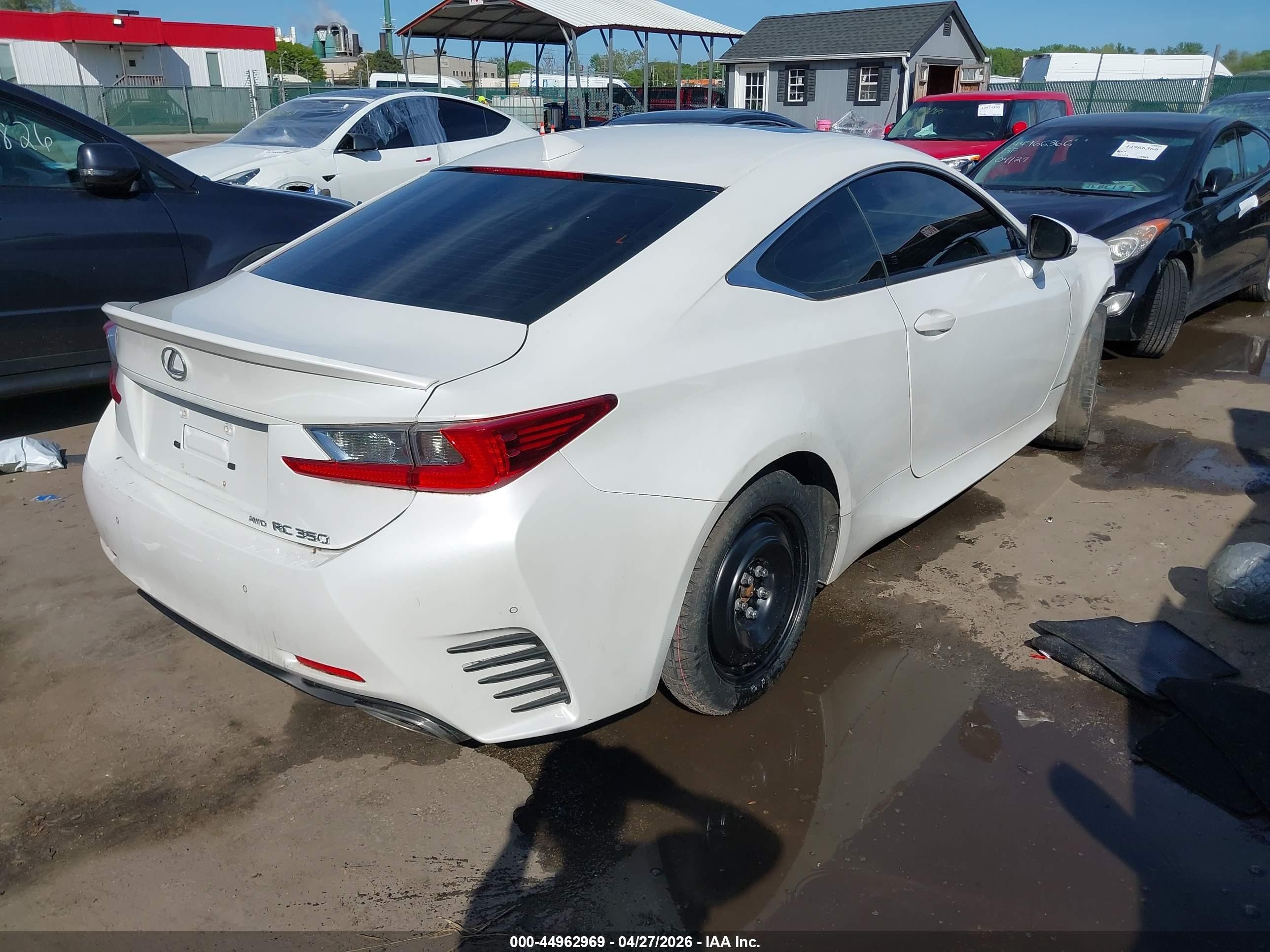 2015 Lexus Rc 350   White vin: JTHSE5BC9F5002547