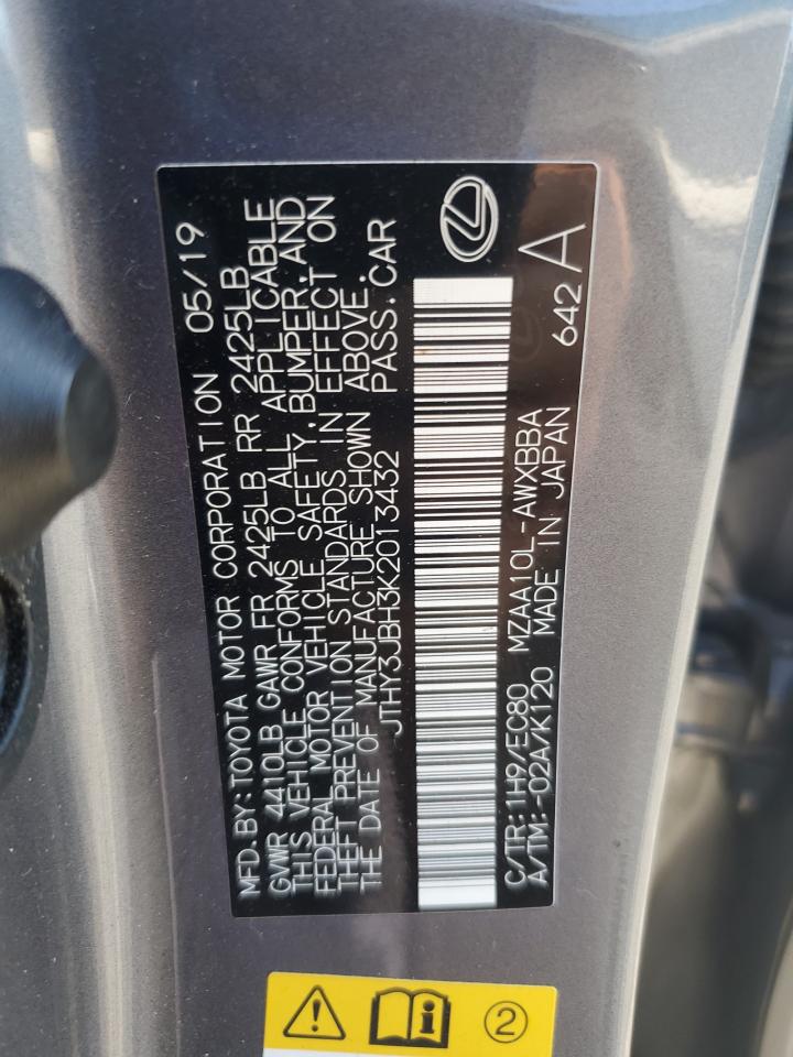 2019 Lexus Ux 200 Gray vin: JTHY3JBH3K2013432