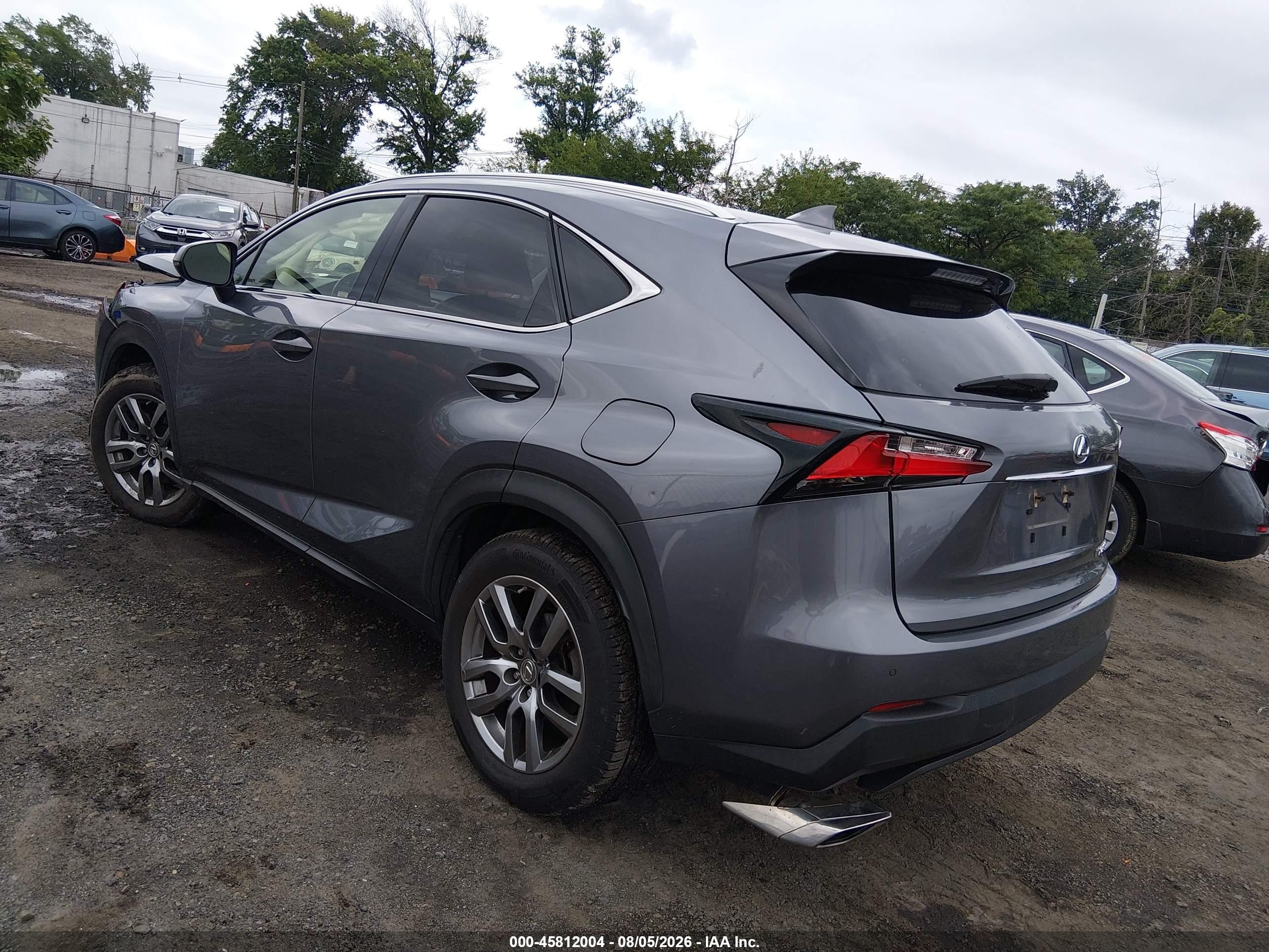 2016 Lexus Nx 200t Серый vin: JTJBARBZ0G2088520