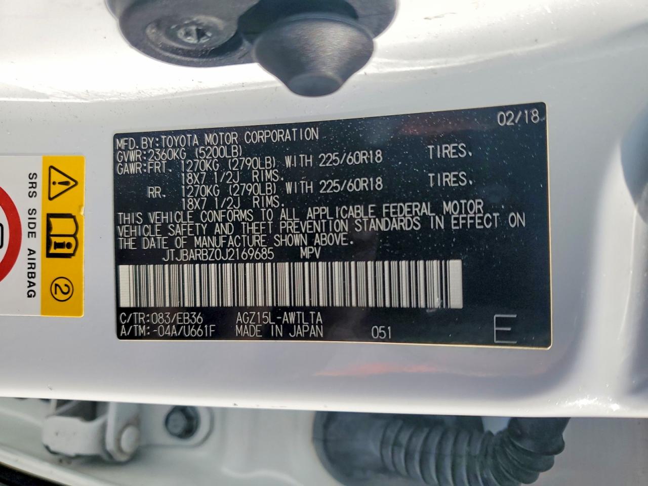 2018 Lexus Nx 300 F Sport White vin: JTJBARBZ0J2169685
