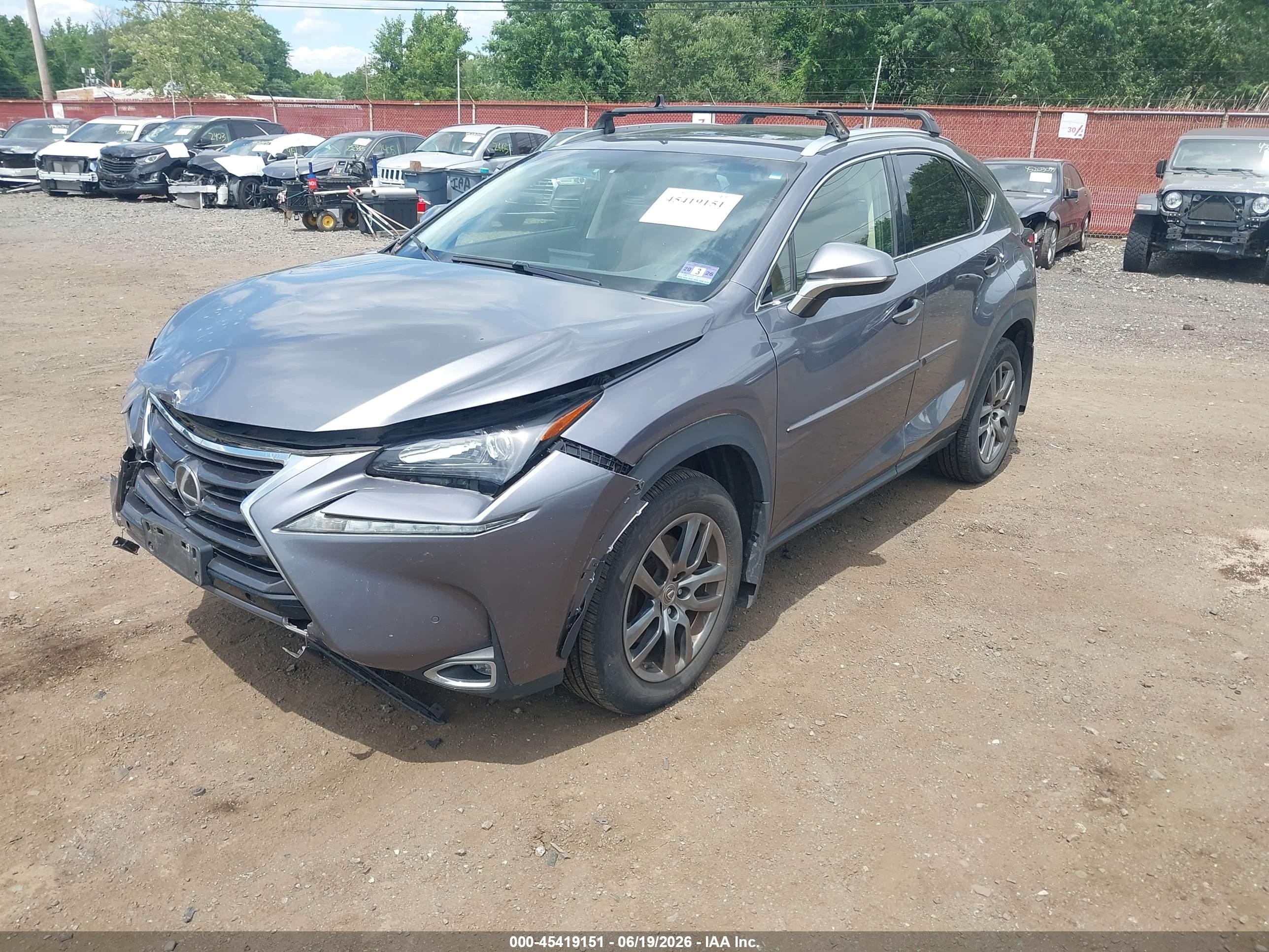 2015 Lexus Nx 200t   Gray vin: JTJBARBZ1F2008141