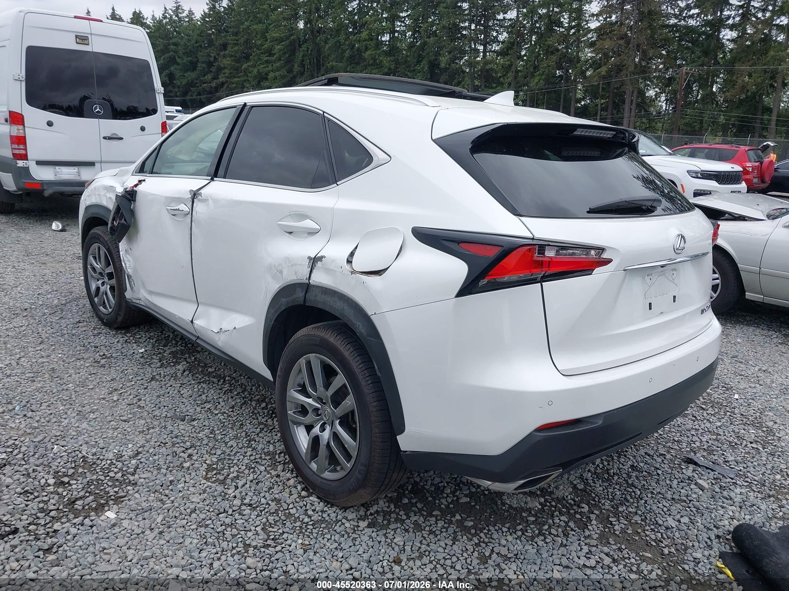 2015 Lexus Nx 200t   White vin: JTJBARBZ2F2003286