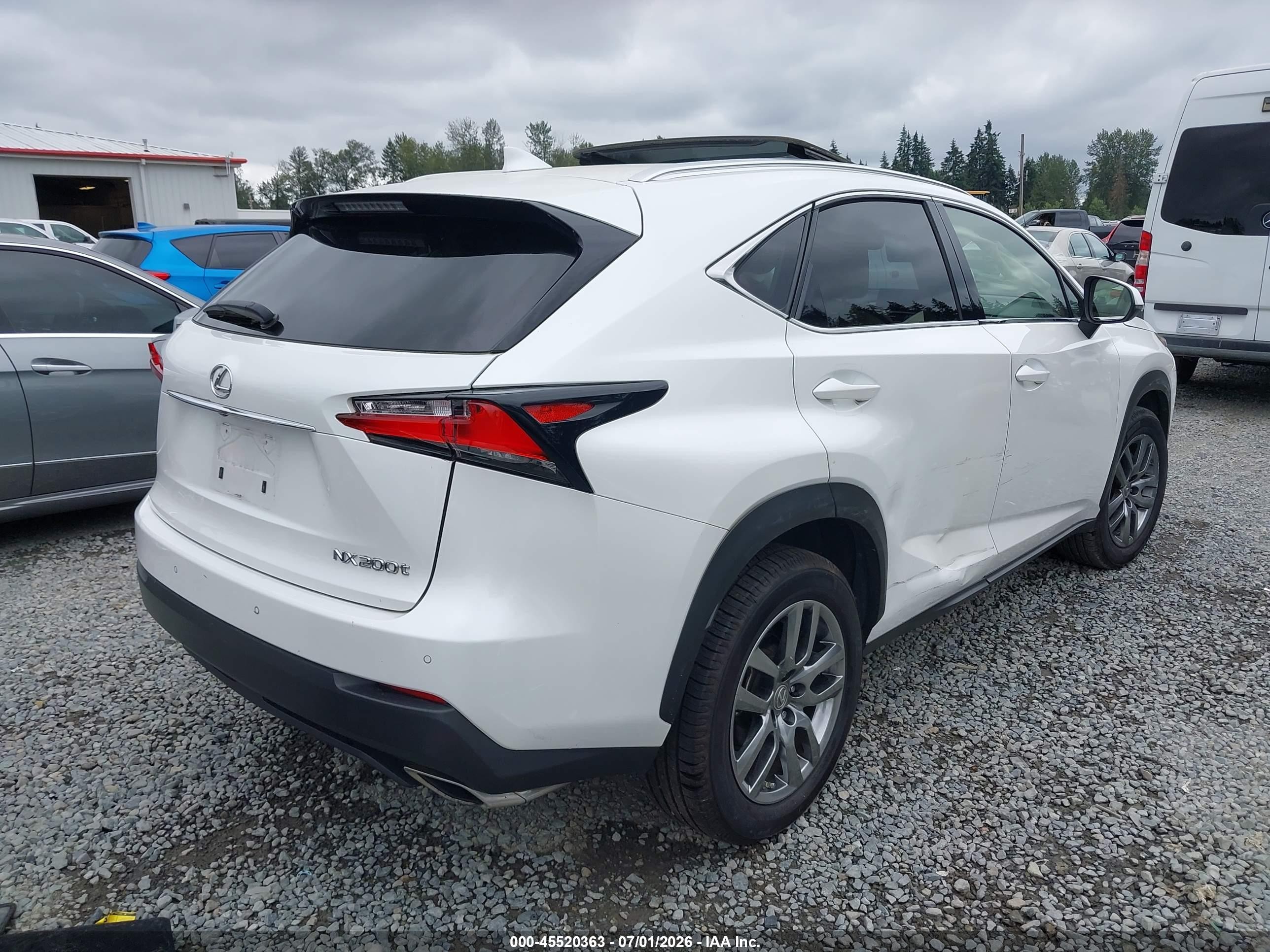 2015 Lexus Nx 200t   White vin: JTJBARBZ2F2003286
