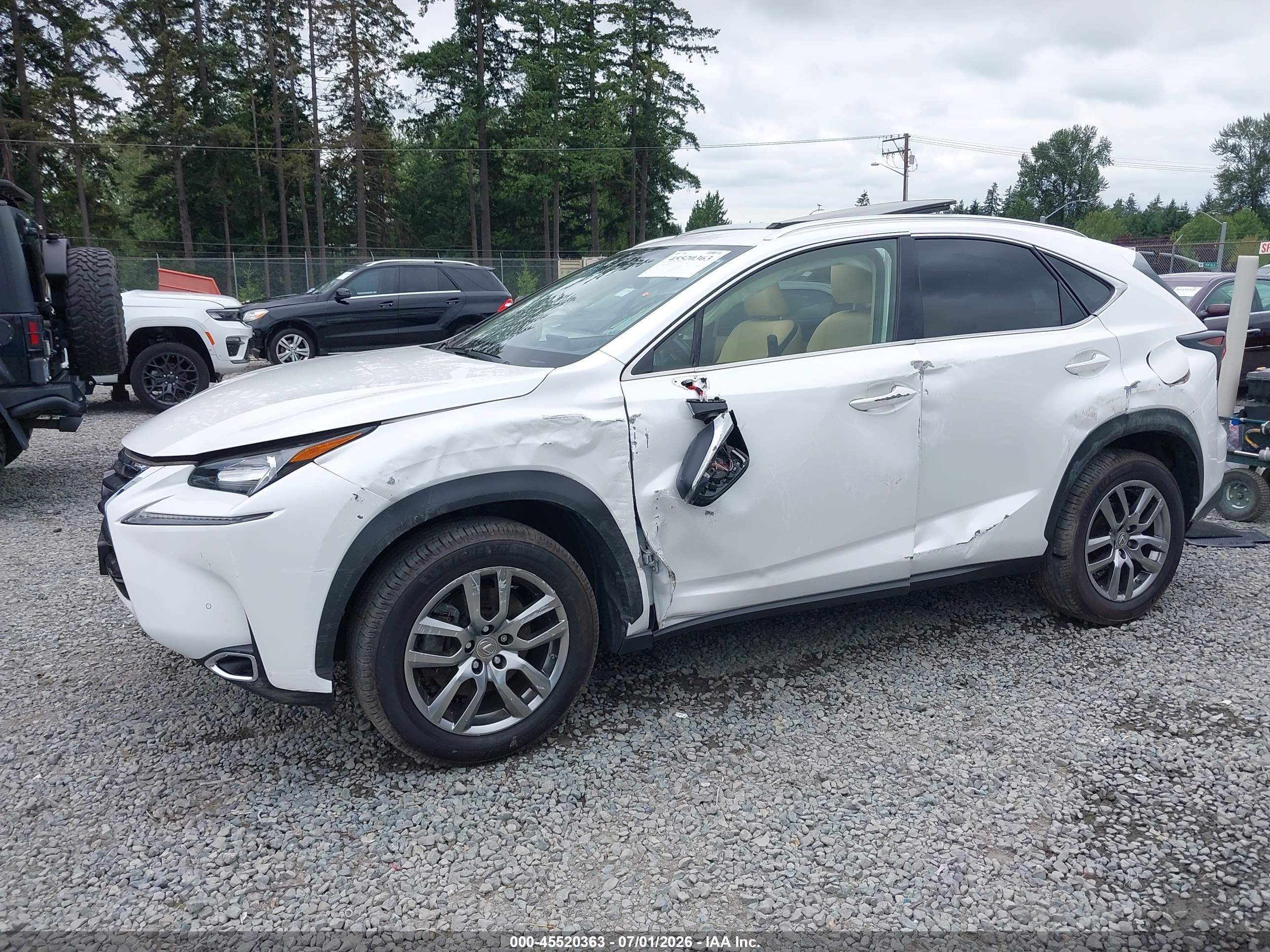 2015 Lexus Nx 200t   White vin: JTJBARBZ2F2003286