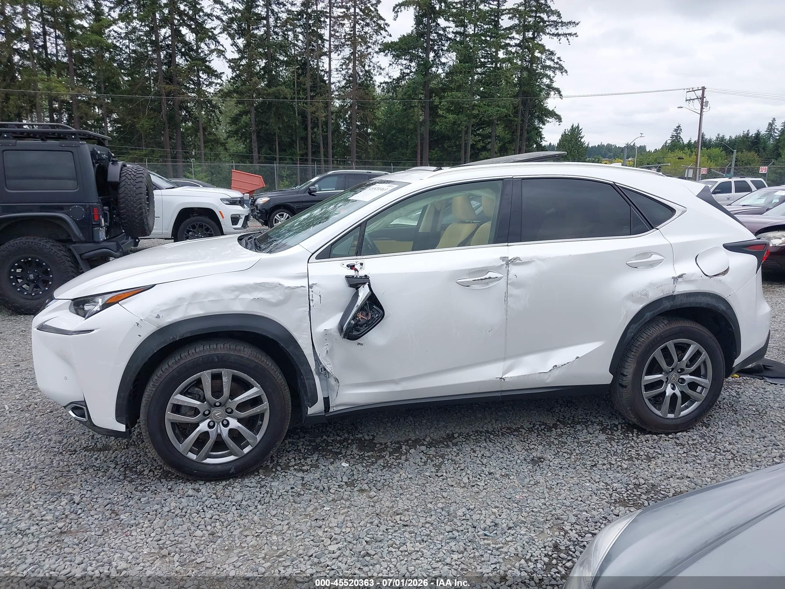 2015 Lexus Nx 200t   White vin: JTJBARBZ2F2003286
