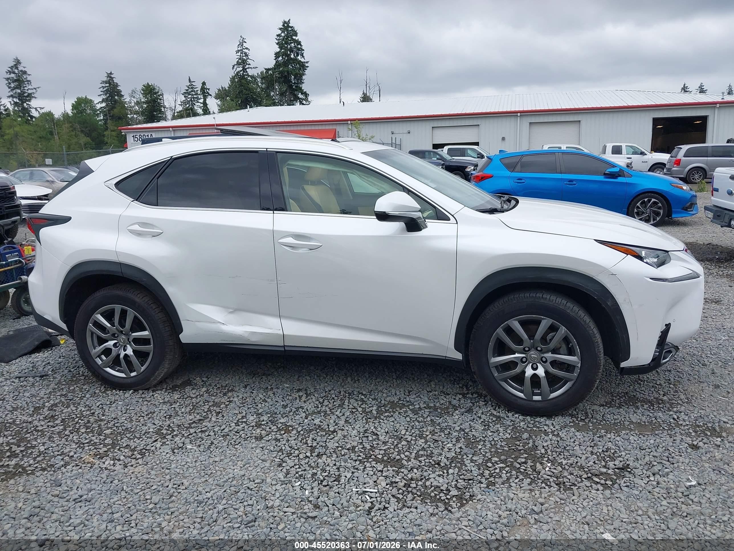 2015 Lexus Nx 200t   White vin: JTJBARBZ2F2003286