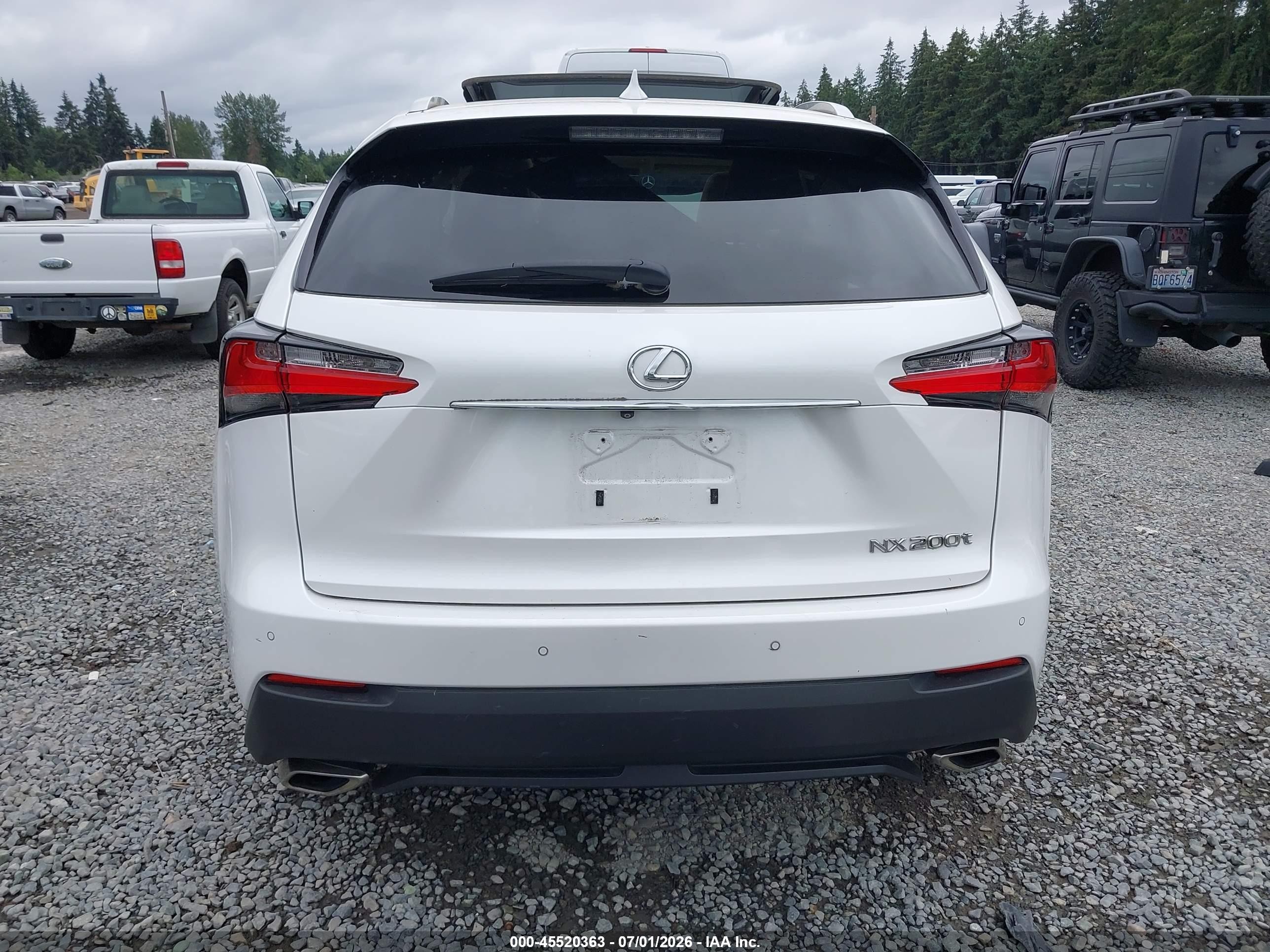 2015 Lexus Nx 200t   White vin: JTJBARBZ2F2003286