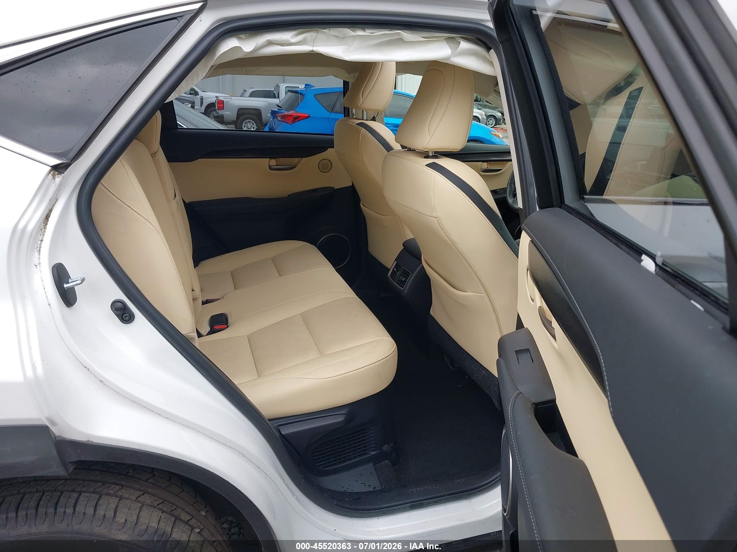 2015 Lexus Nx 200t   White vin: JTJBARBZ2F2003286