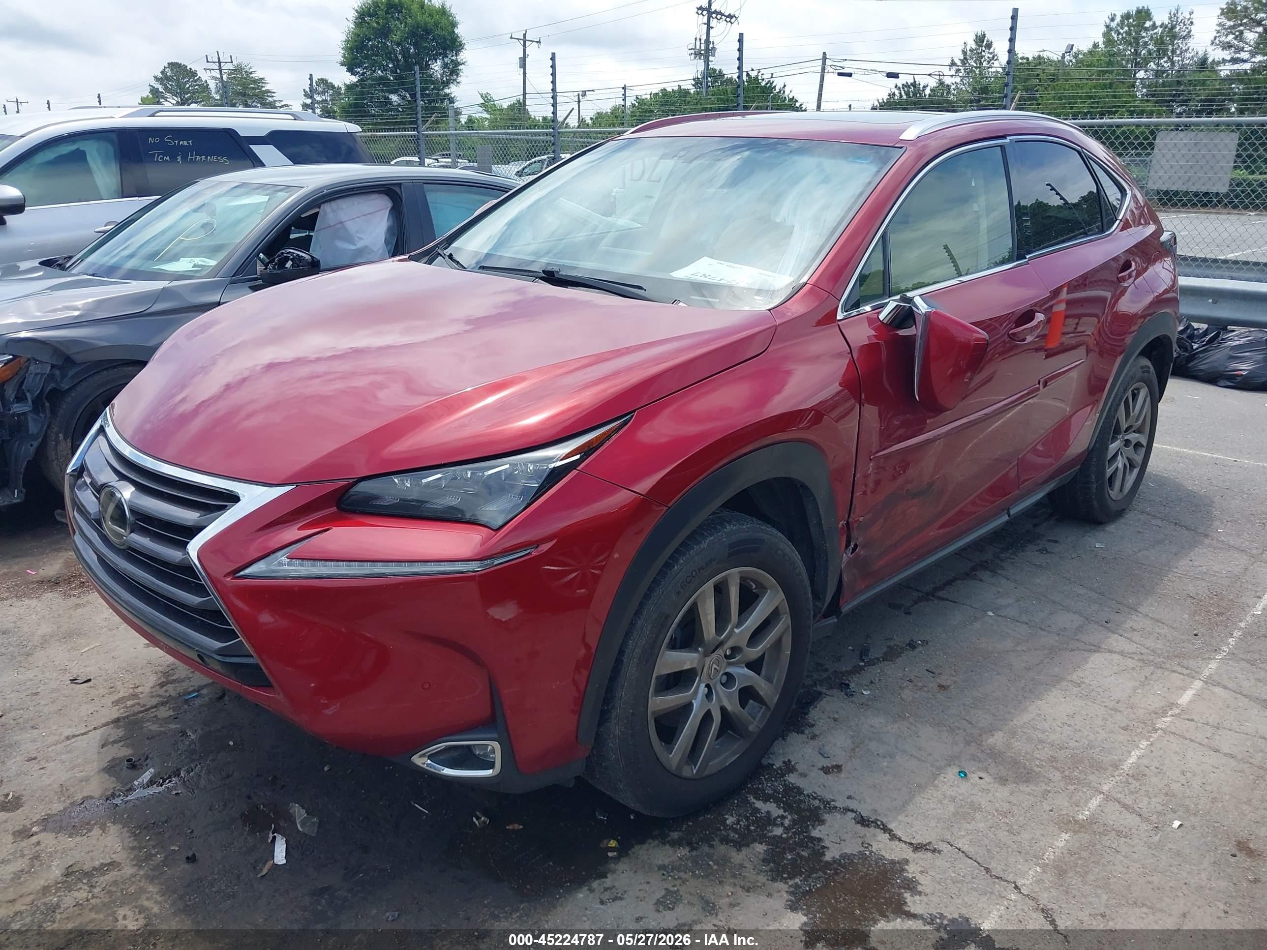 2015 Lexus Nx 200t   Red vin: JTJBARBZ2F2016958