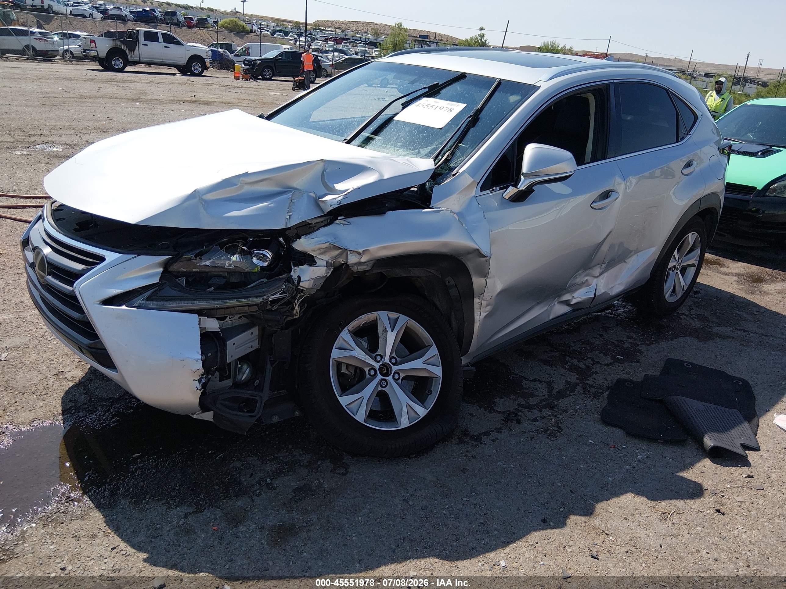 2017 Lexus Nx 200t Серебряный vin: JTJBARBZ2H2136097