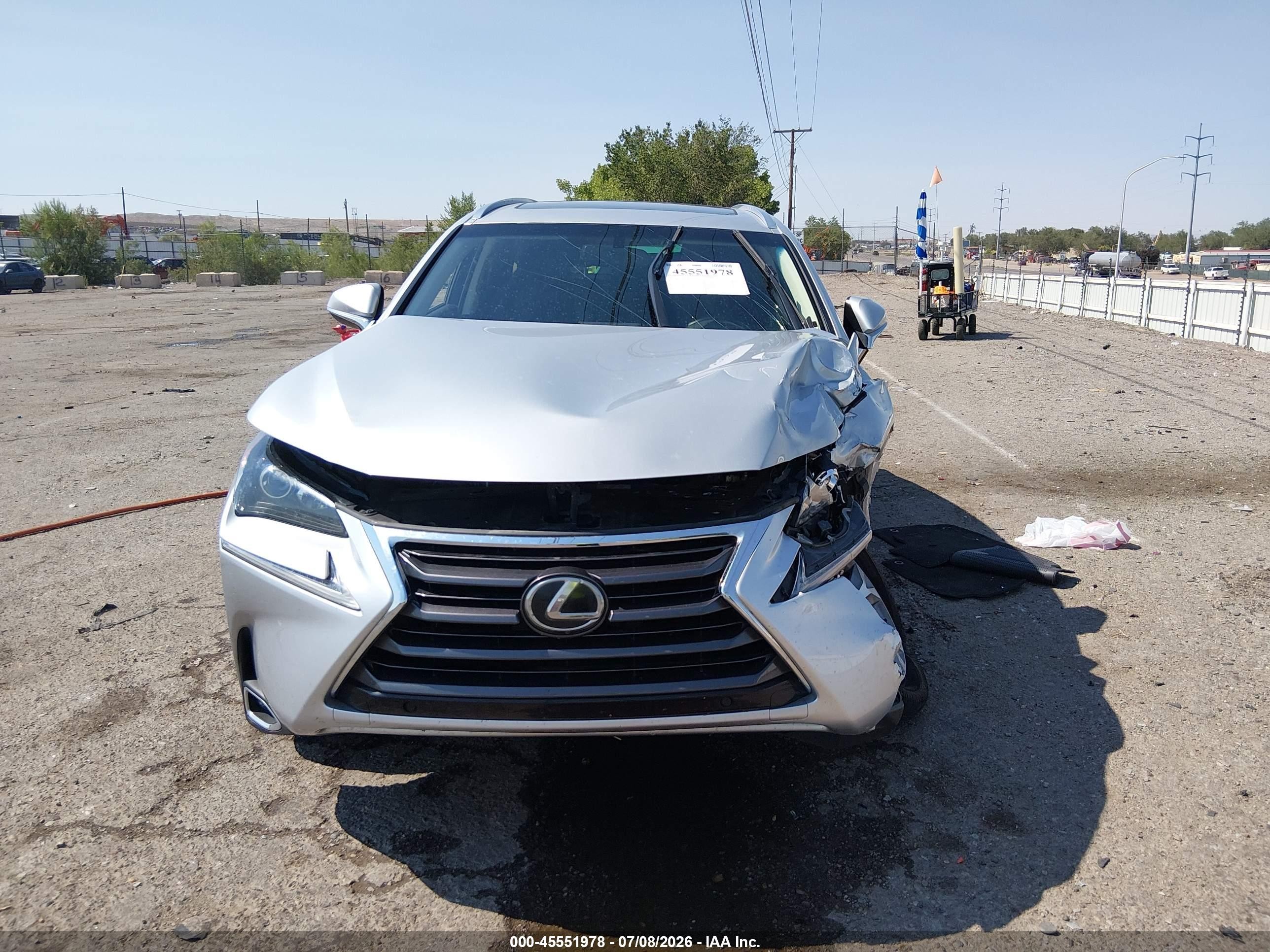 2017 Lexus Nx 200t Серебряный vin: JTJBARBZ2H2136097