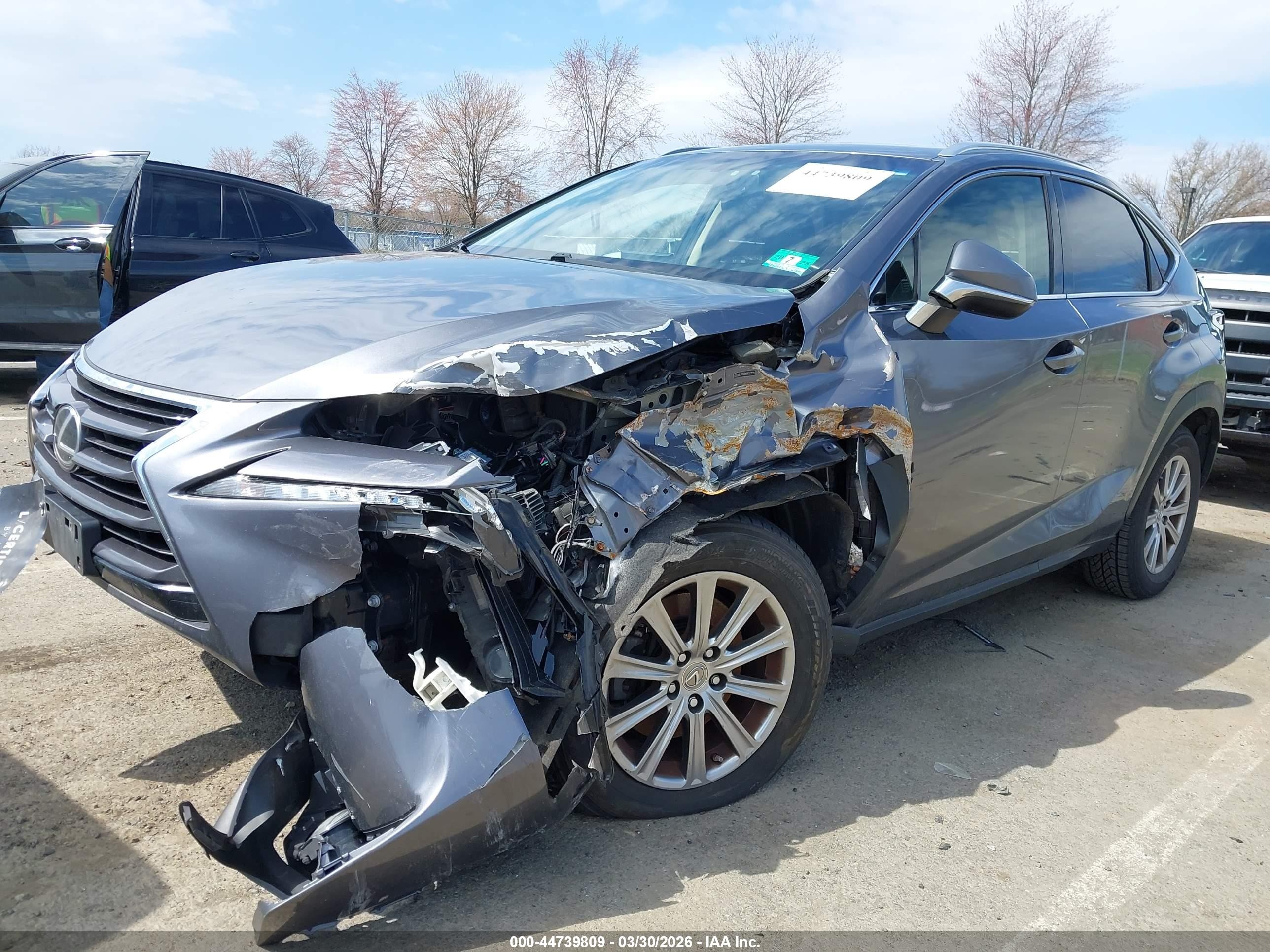 2015 Lexus Nx 200t   Gray vin: JTJBARBZ3F2007377