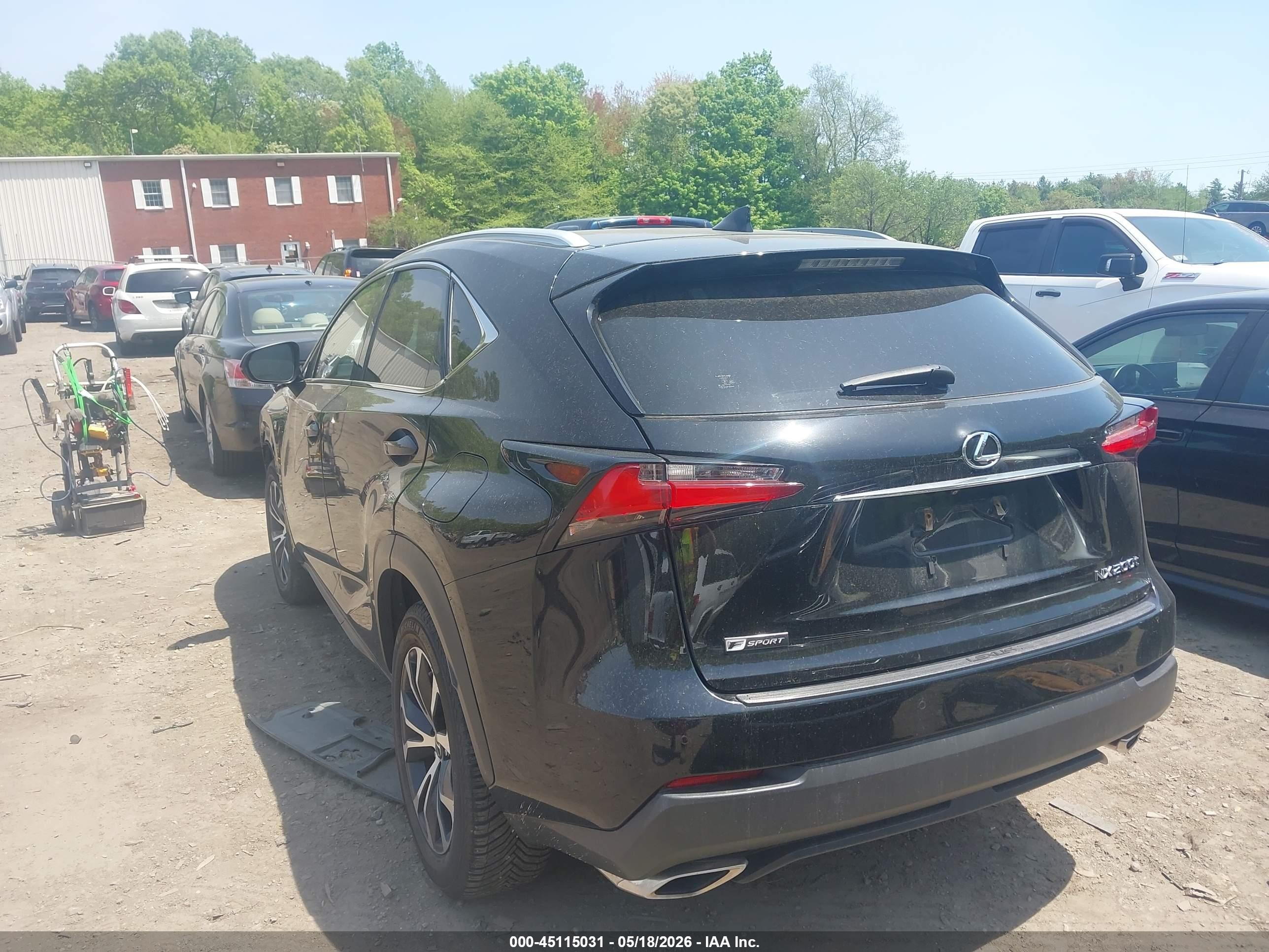 2017 Lexus Nx 200t F Sport Black vin: JTJBARBZ3H2103349
