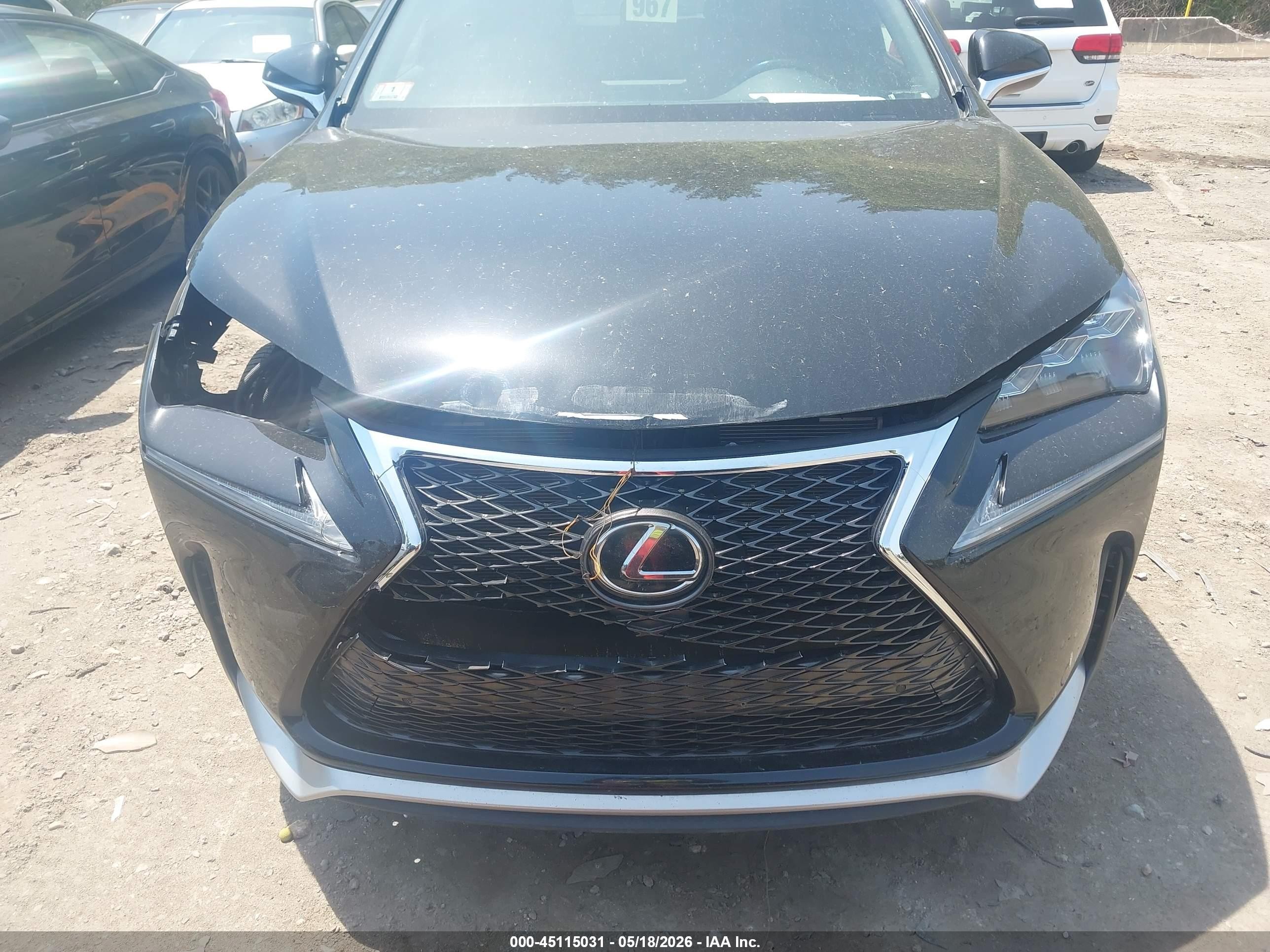2017 Lexus Nx 200t F Sport Black vin: JTJBARBZ3H2103349