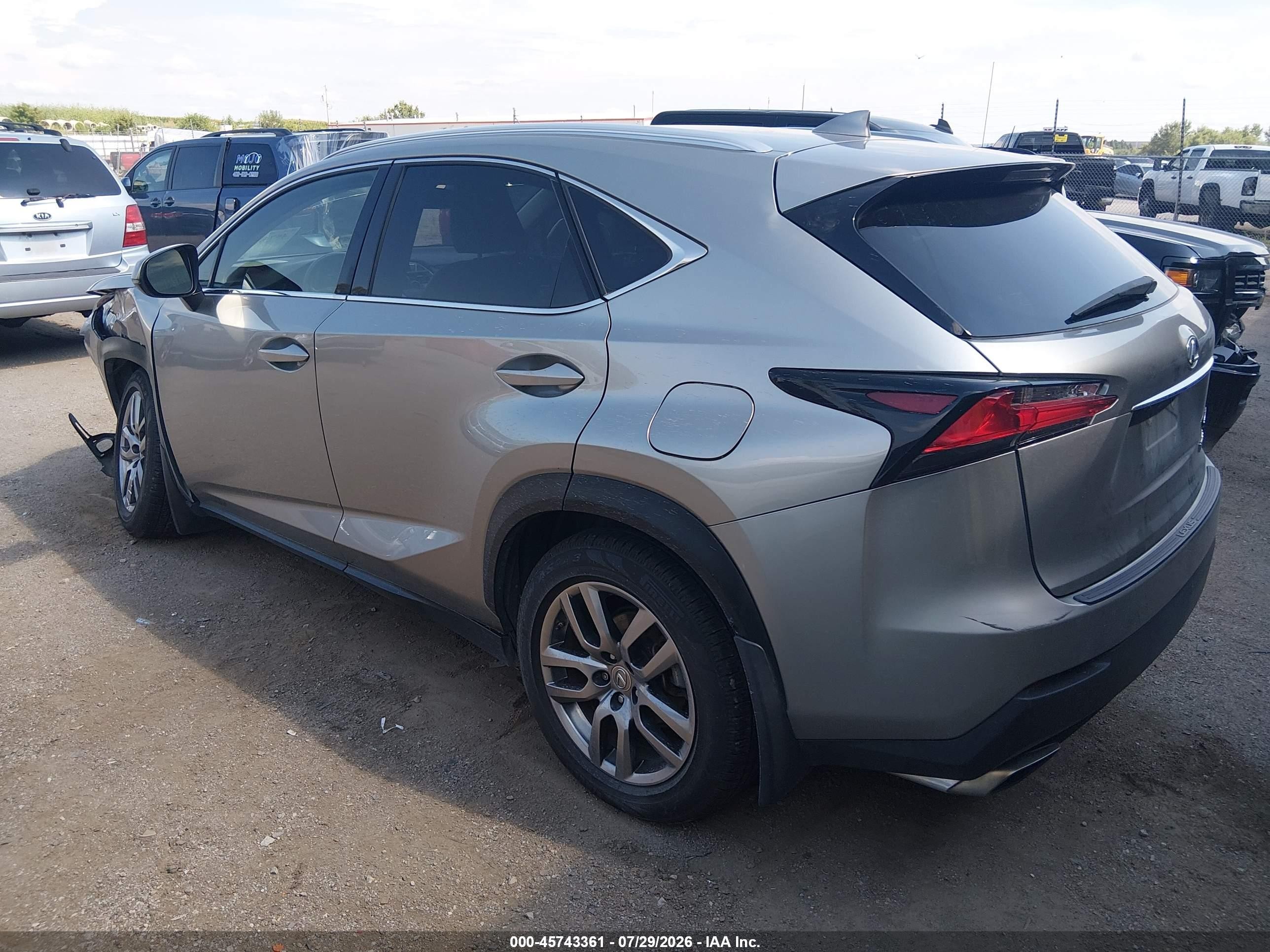2015 Lexus Nx 200t   Silver vin: JTJBARBZ4F2002186