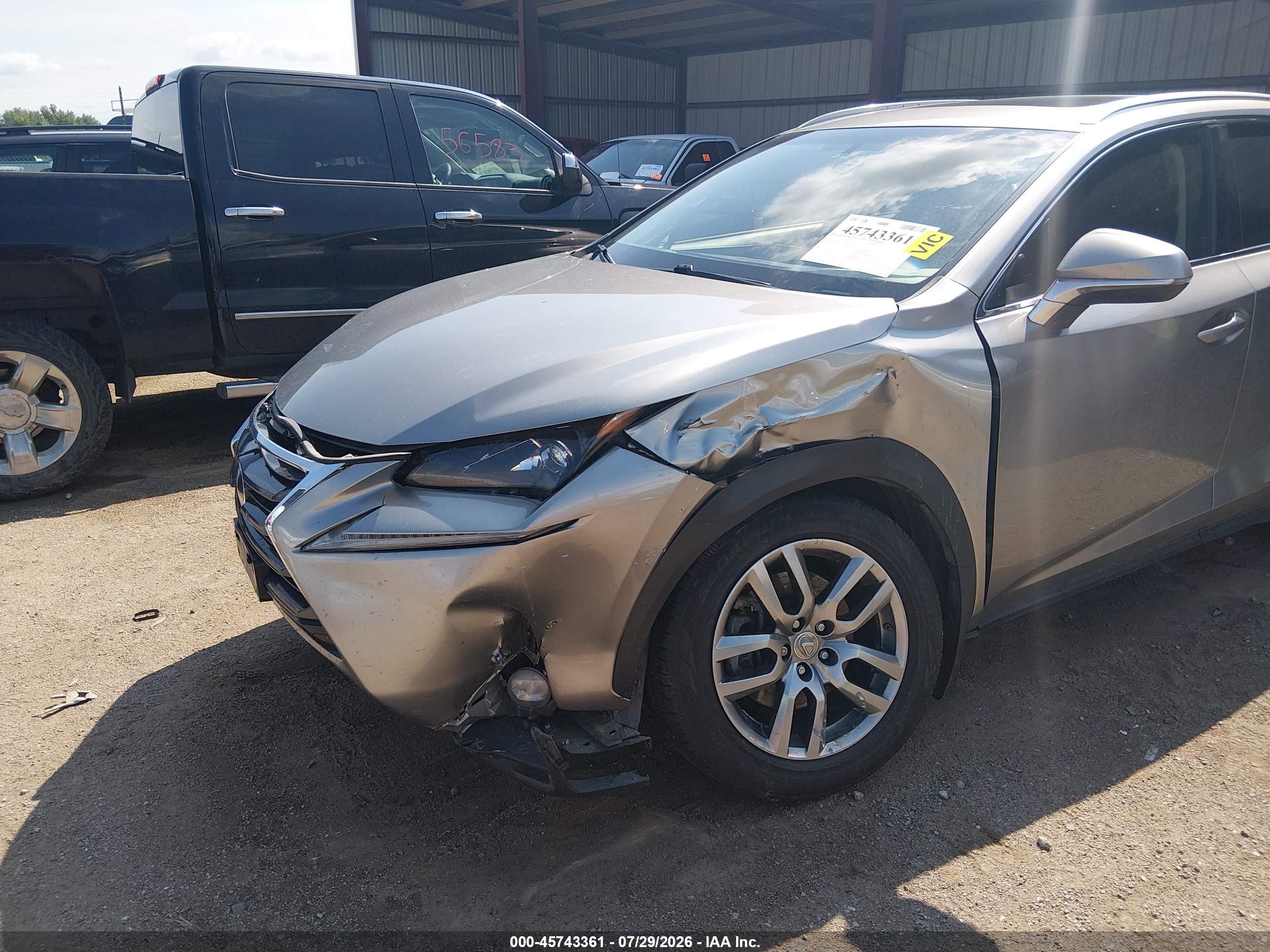 2015 Lexus Nx 200t   Silver vin: JTJBARBZ4F2002186