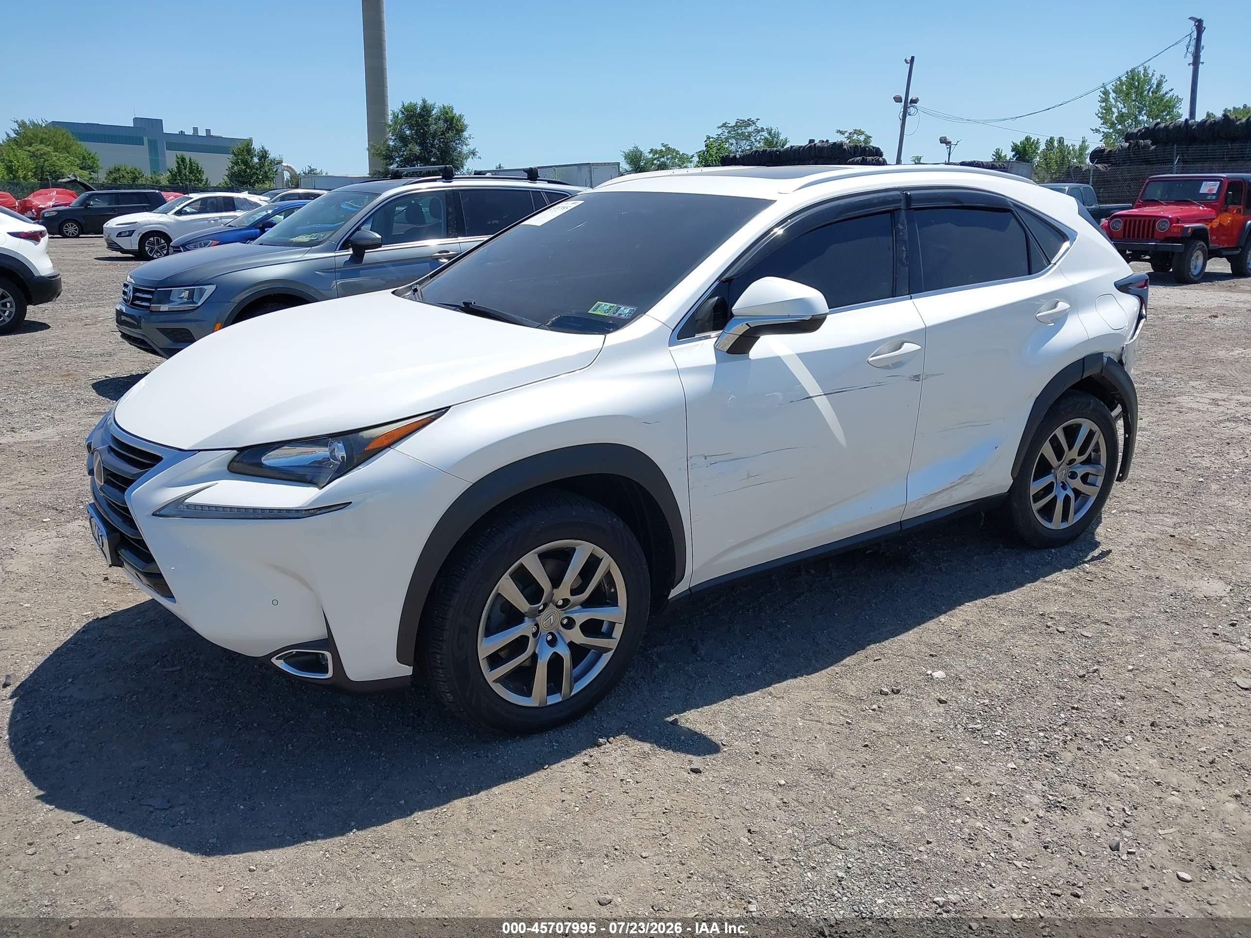 2016 Lexus Nx 200t   White vin: JTJBARBZ4G2069971