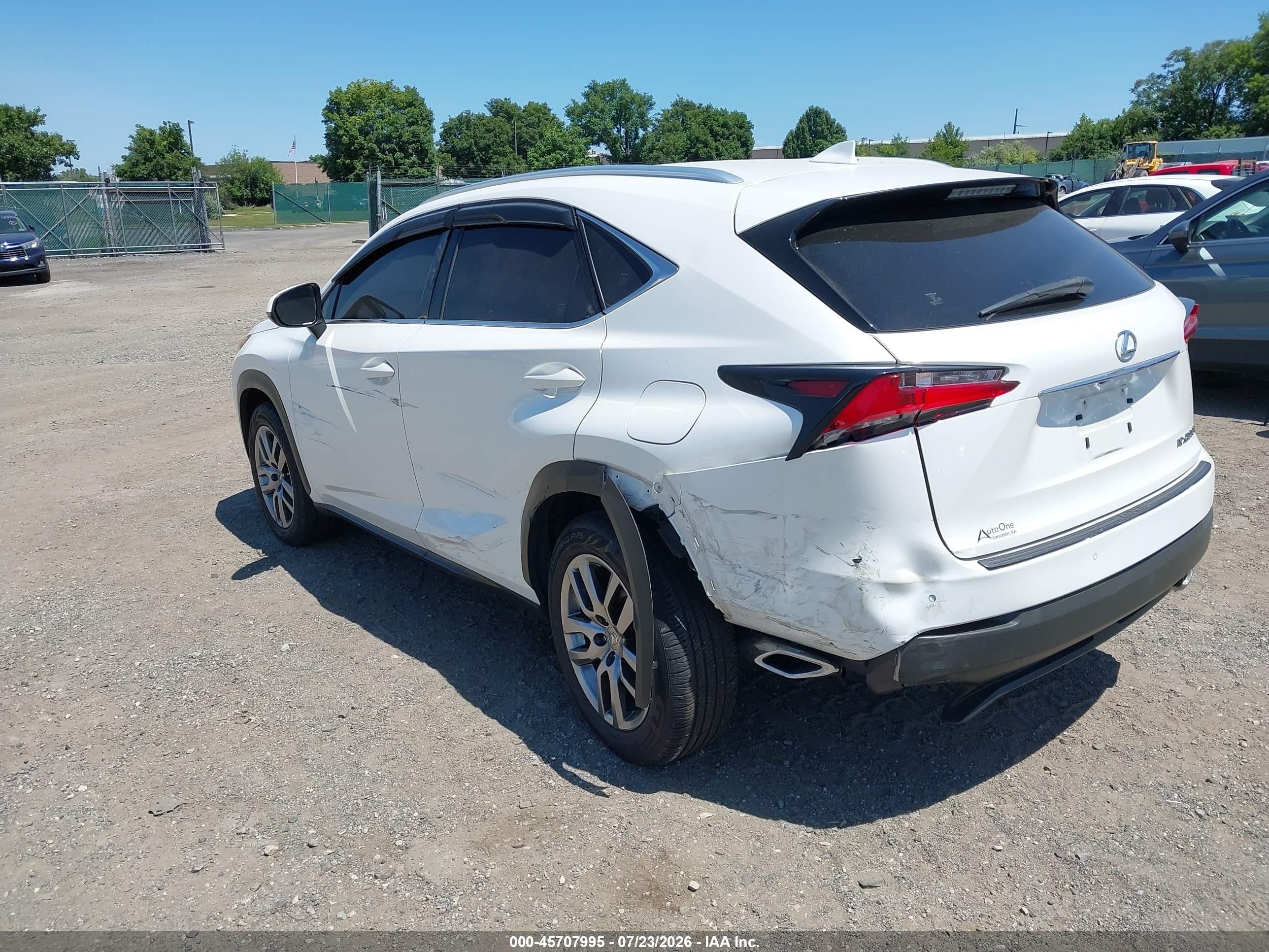2016 Lexus Nx 200t   White vin: JTJBARBZ4G2069971