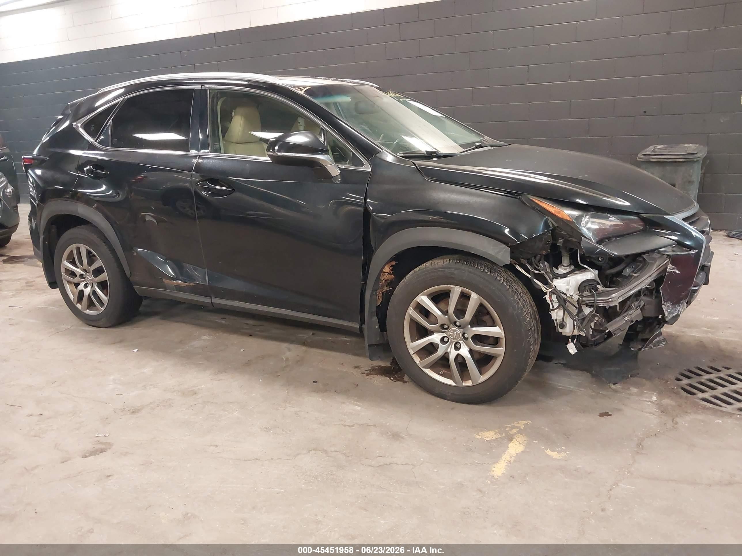 2015 Lexus Nx 200t   Black vin: JTJBARBZ5F2001497