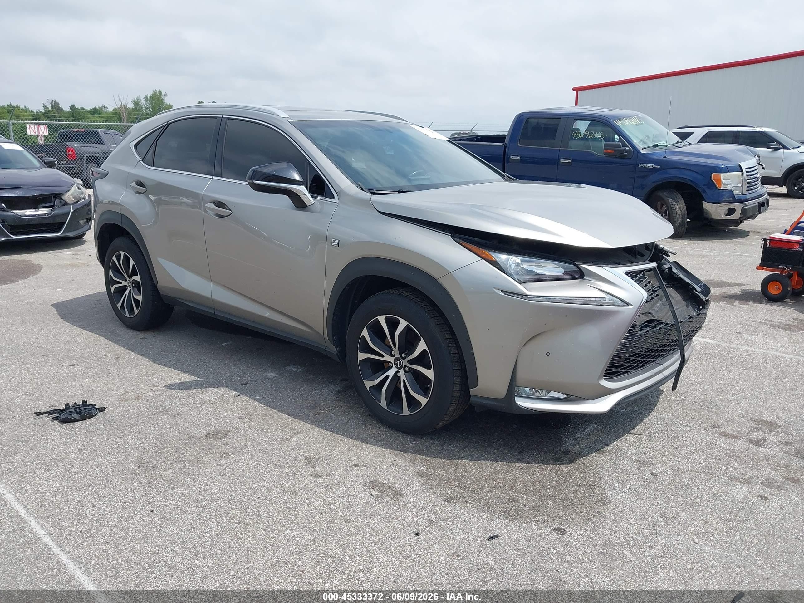 2015 Lexus Nx 200t F Sport Silver vin: JTJBARBZ5F2022625