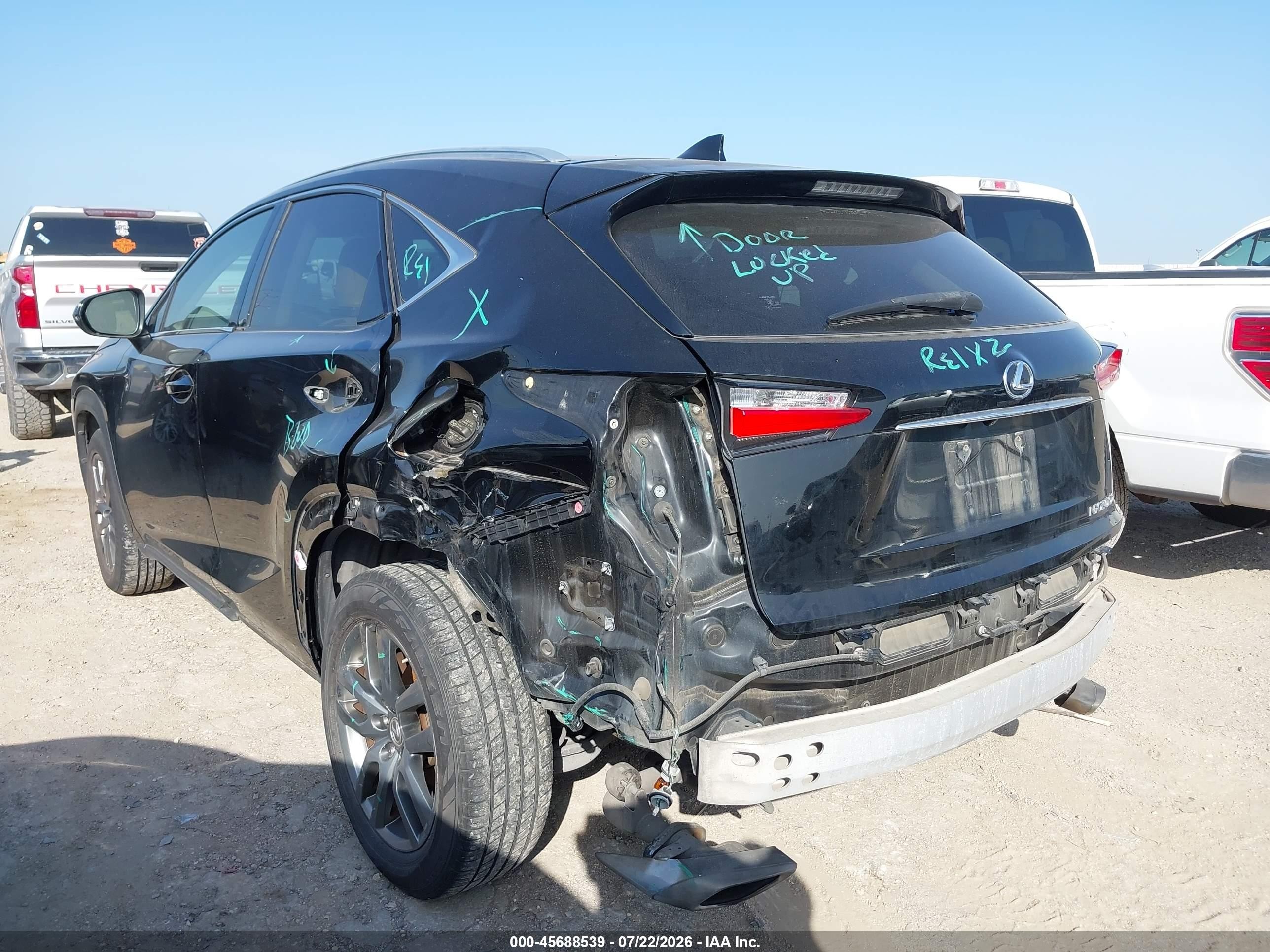 2015 Lexus Nx 200t   Black vin: JTJBARBZ6F2023959