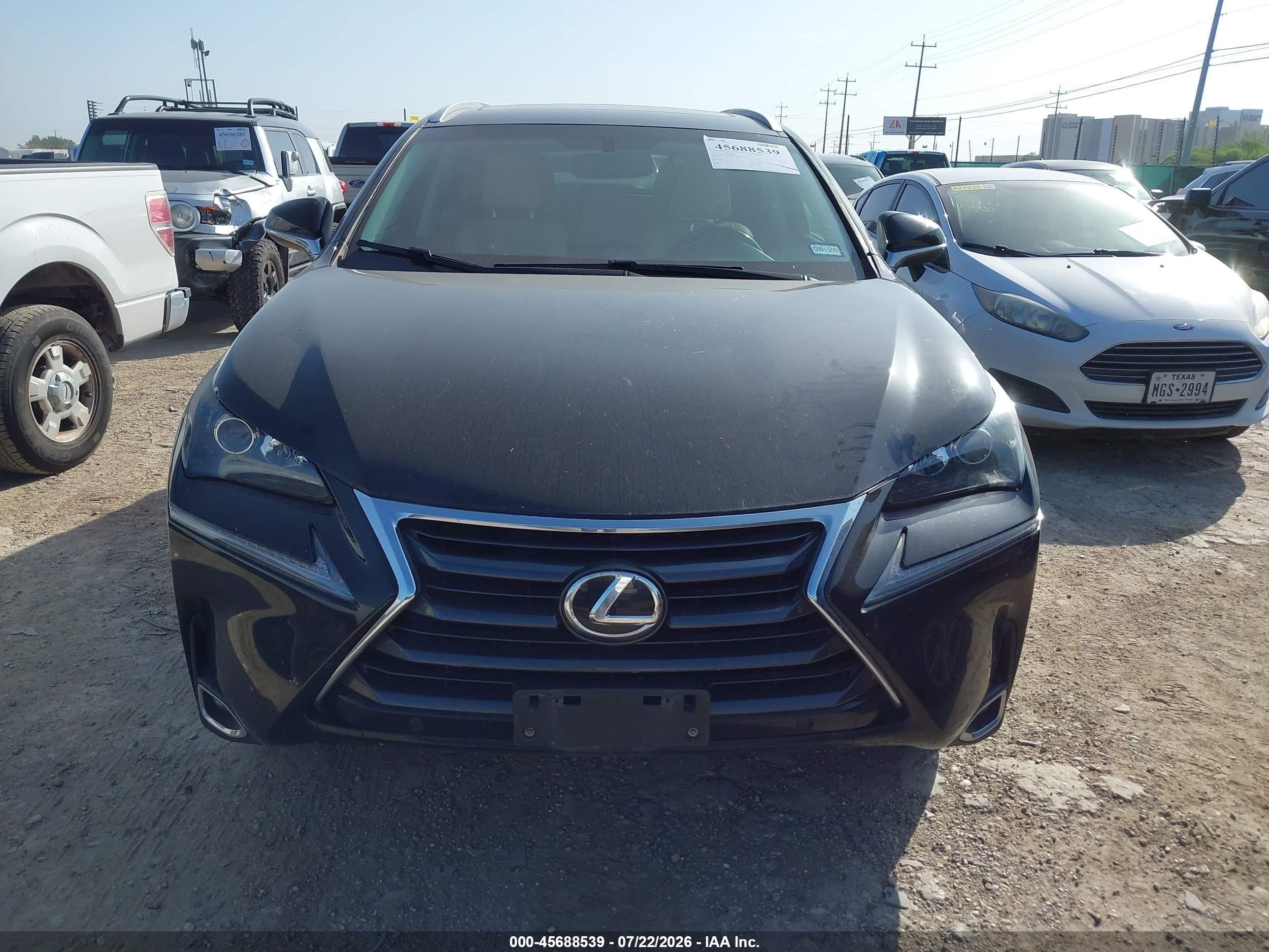 2015 Lexus Nx 200t   Black vin: JTJBARBZ6F2023959