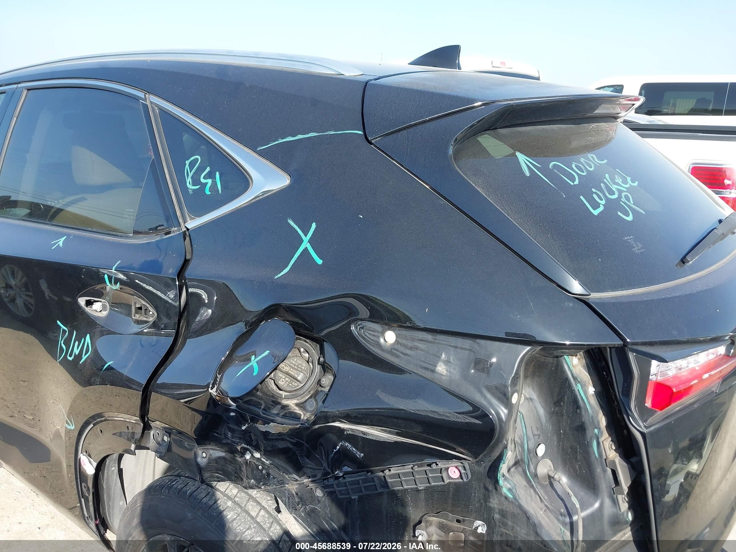 2015 Lexus Nx 200t   Black vin: JTJBARBZ6F2023959