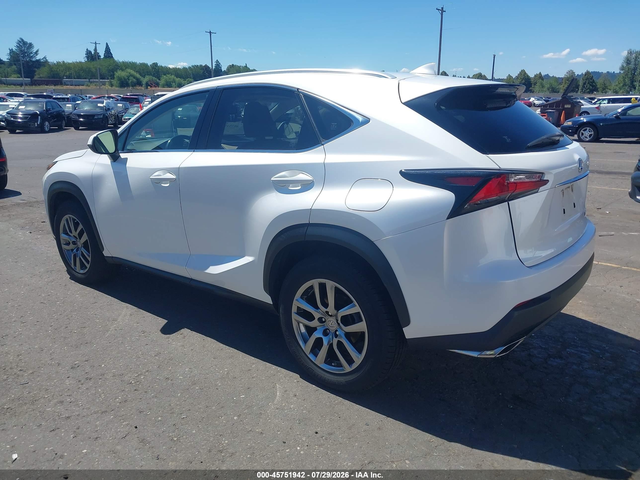 2015 Lexus Nx 200t White vin: JTJBARBZ6F2030569