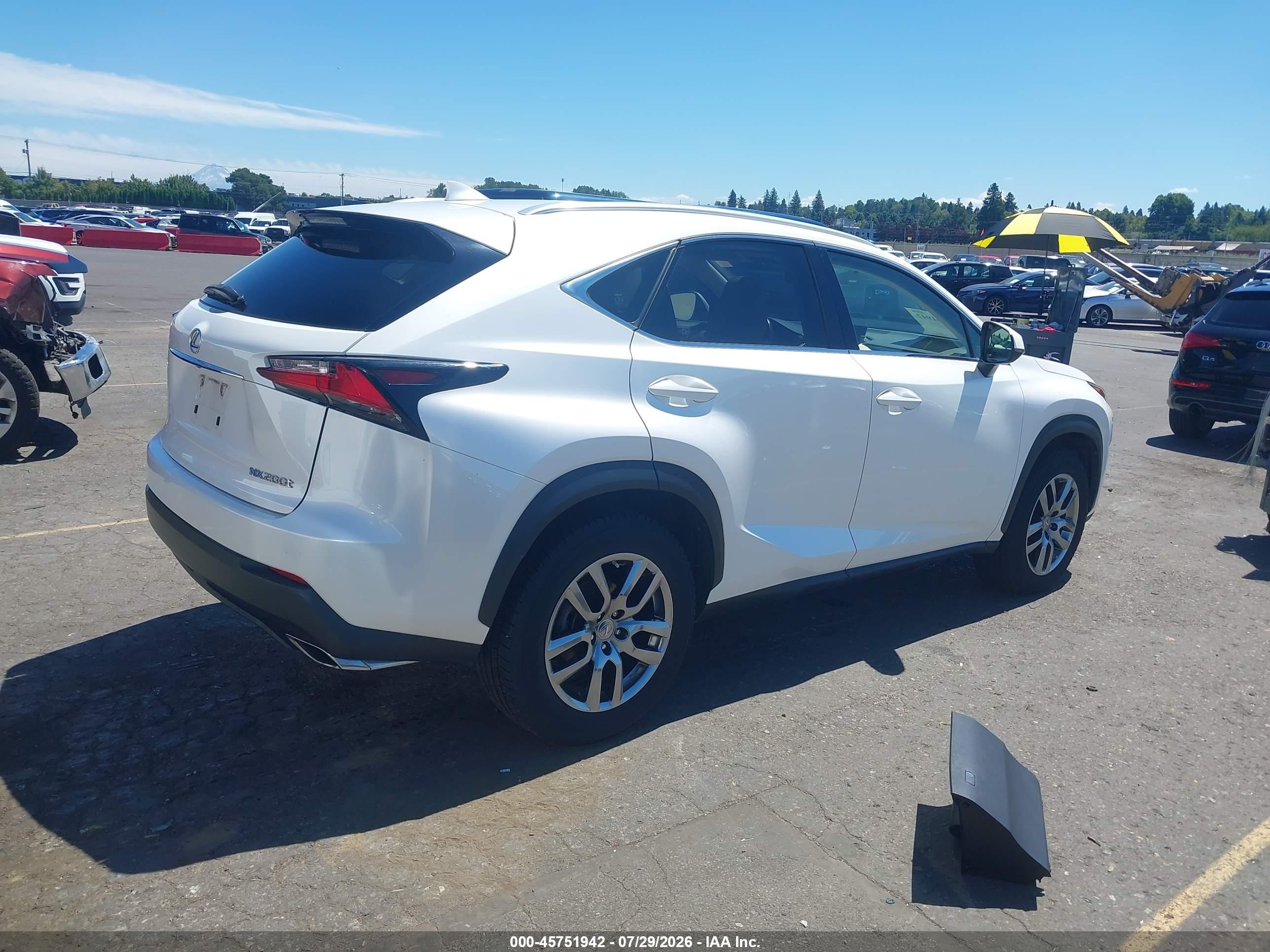 2015 Lexus Nx 200t White vin: JTJBARBZ6F2030569
