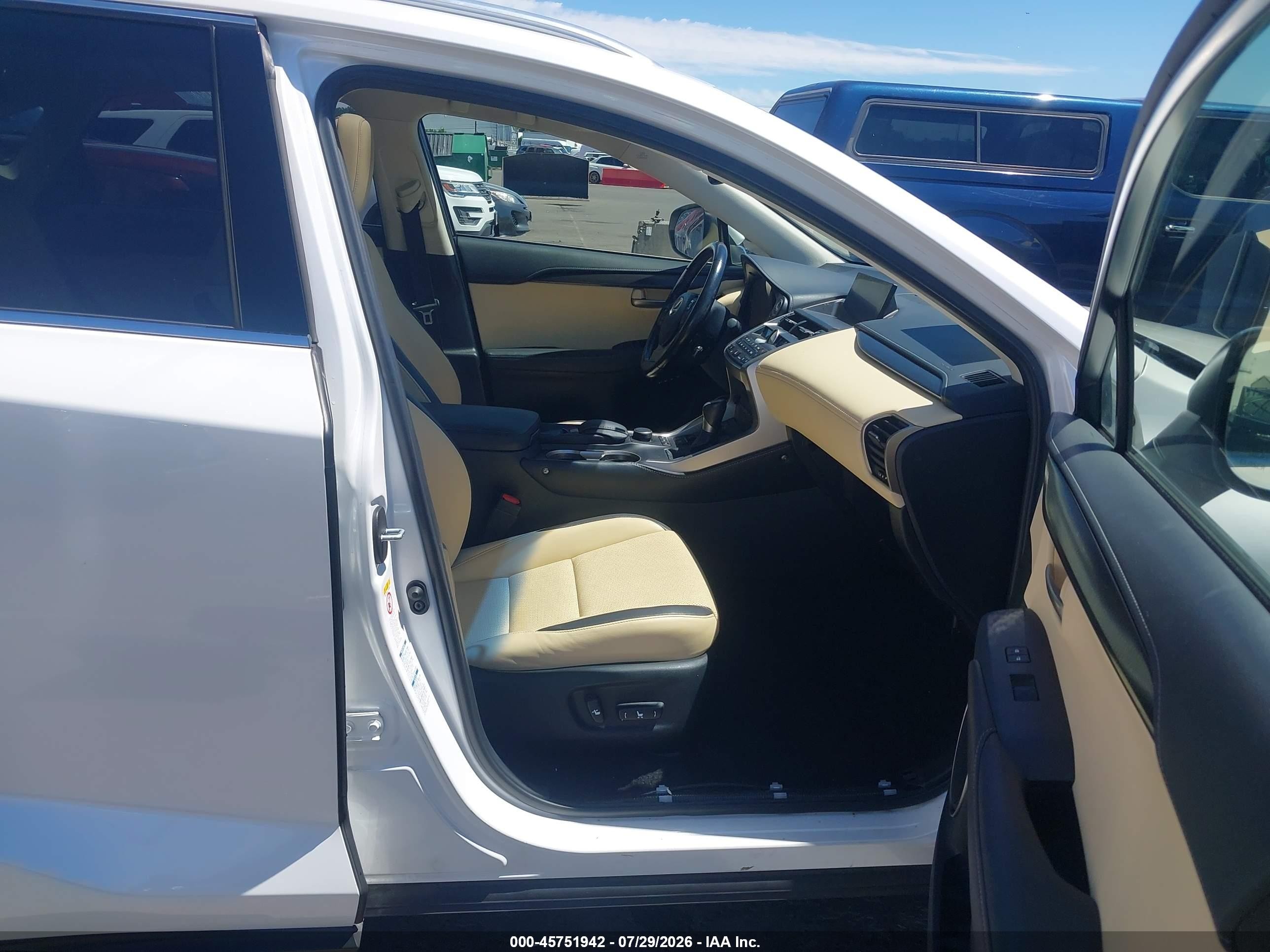 2015 Lexus Nx 200t White vin: JTJBARBZ6F2030569