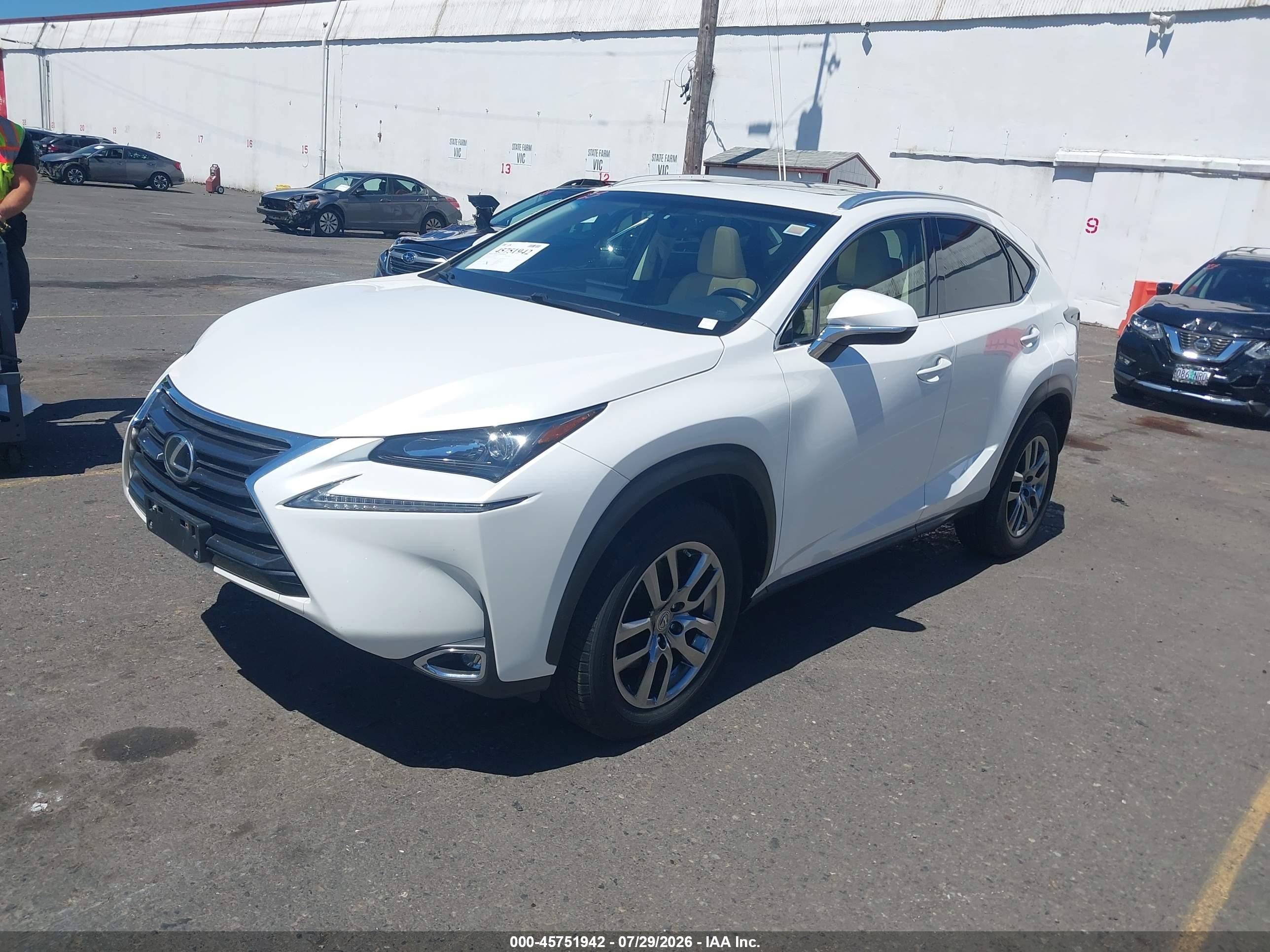 2015 Lexus Nx 200t White vin: JTJBARBZ6F2030569